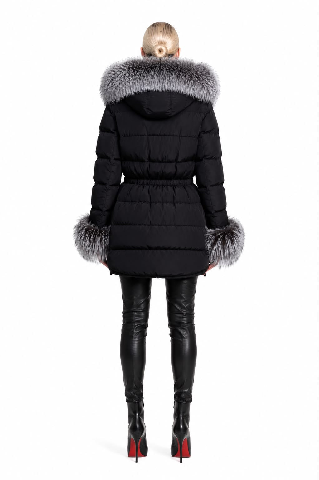Lexi Puffer Jacket With Removable Silver Fox Fur-thumbmail-5