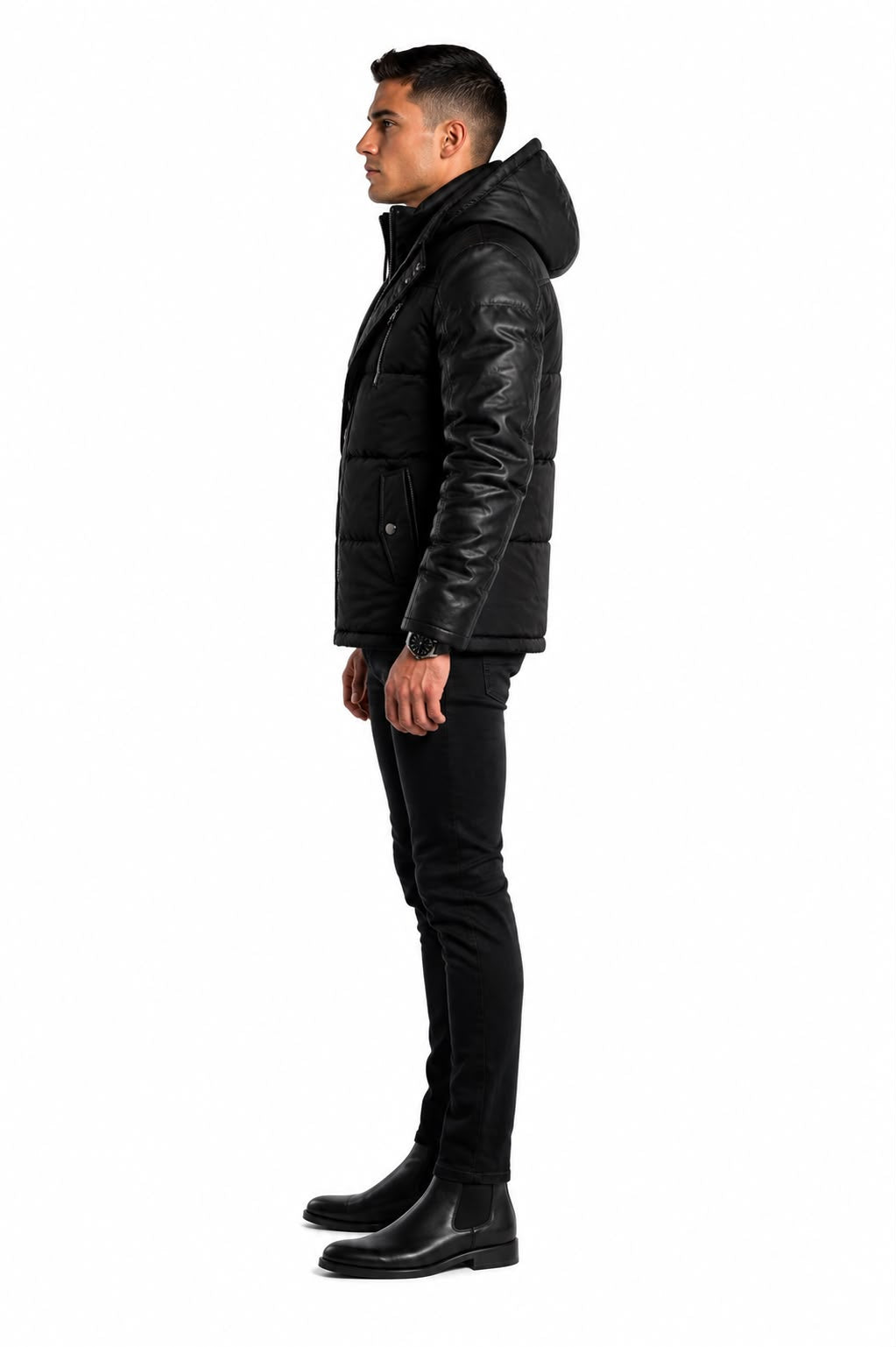 Adamo Leather Sleeves Parka-thumbmail-4