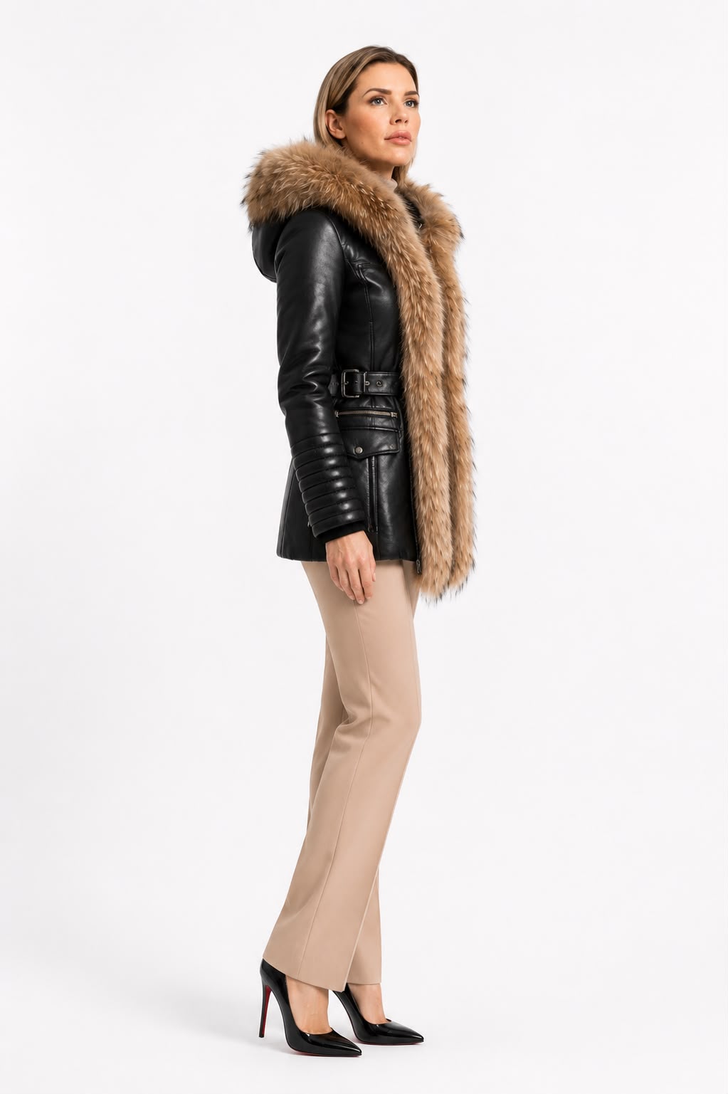 Kim Leather Jacket With Natural Fur-thumbmail-5
