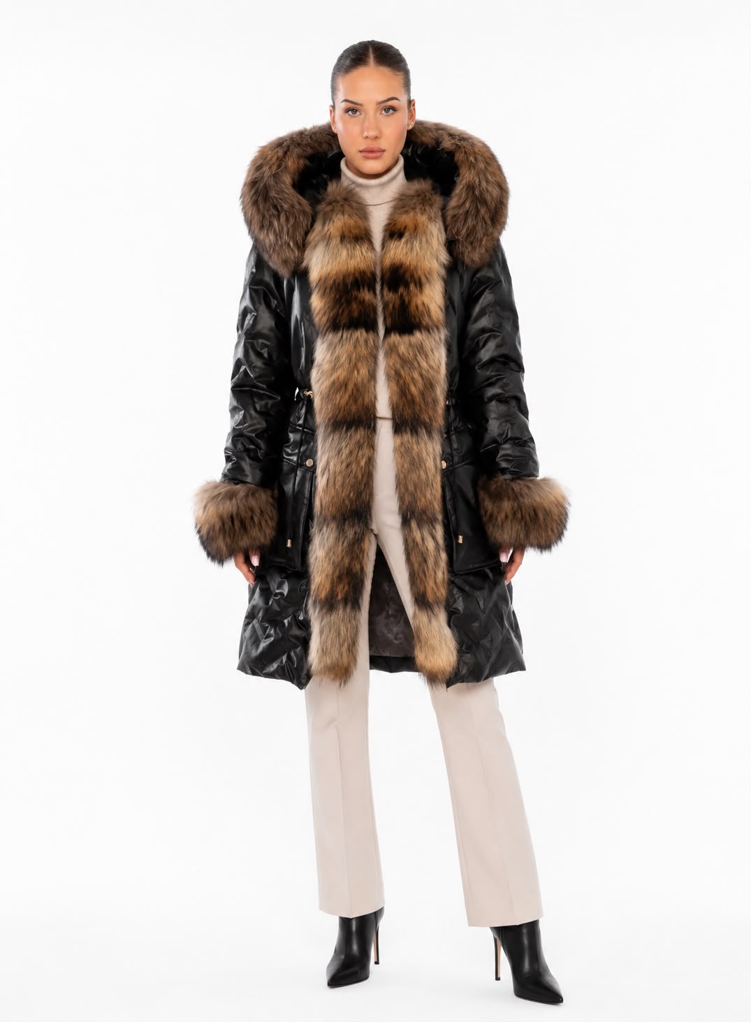 Lexi Women's Down Coat with Removable Natural Fur-thumbmail-1