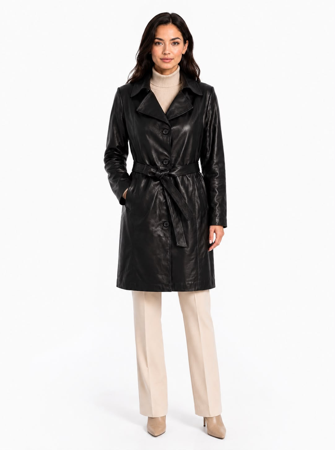 KASIA Leather Trench Coat-thumbmail-2