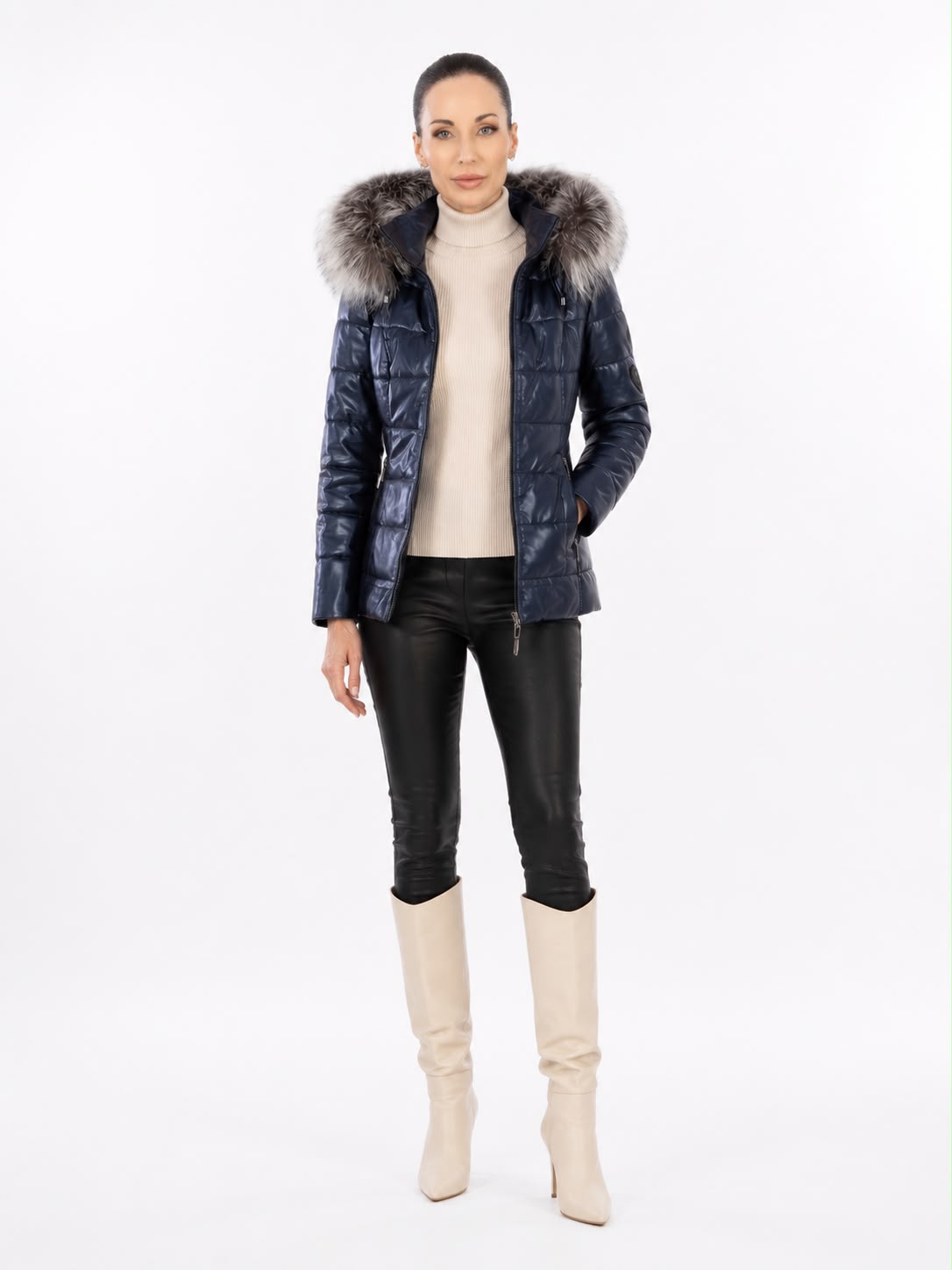 LYANNA Leather Puffer Jacket-thumbmail-3