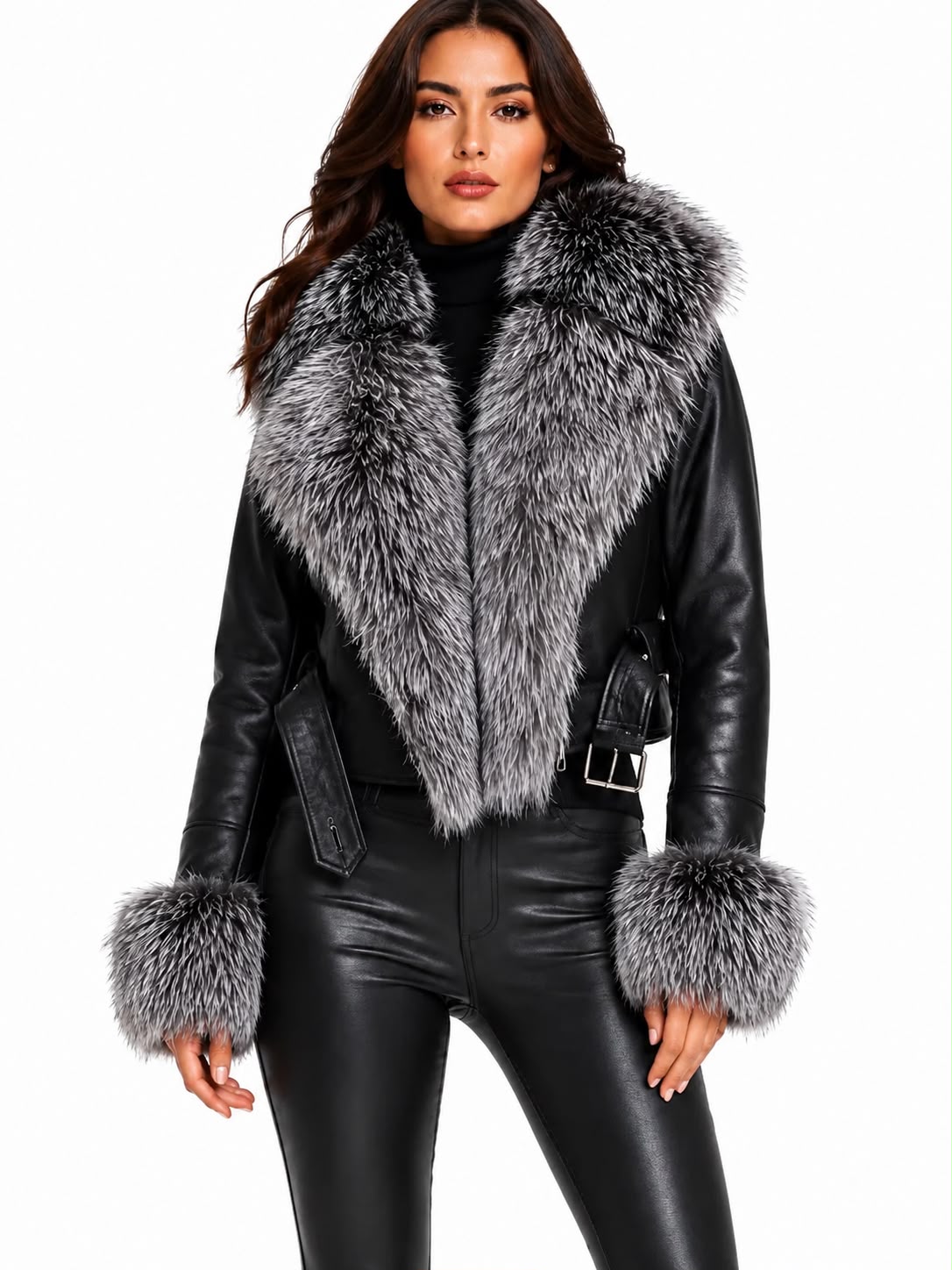 Bianca Shearling Jacket with Silver Fox