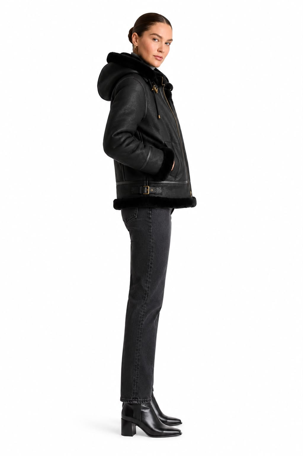 Nicole  Shearling Aviator Jacket-thumbmail-4