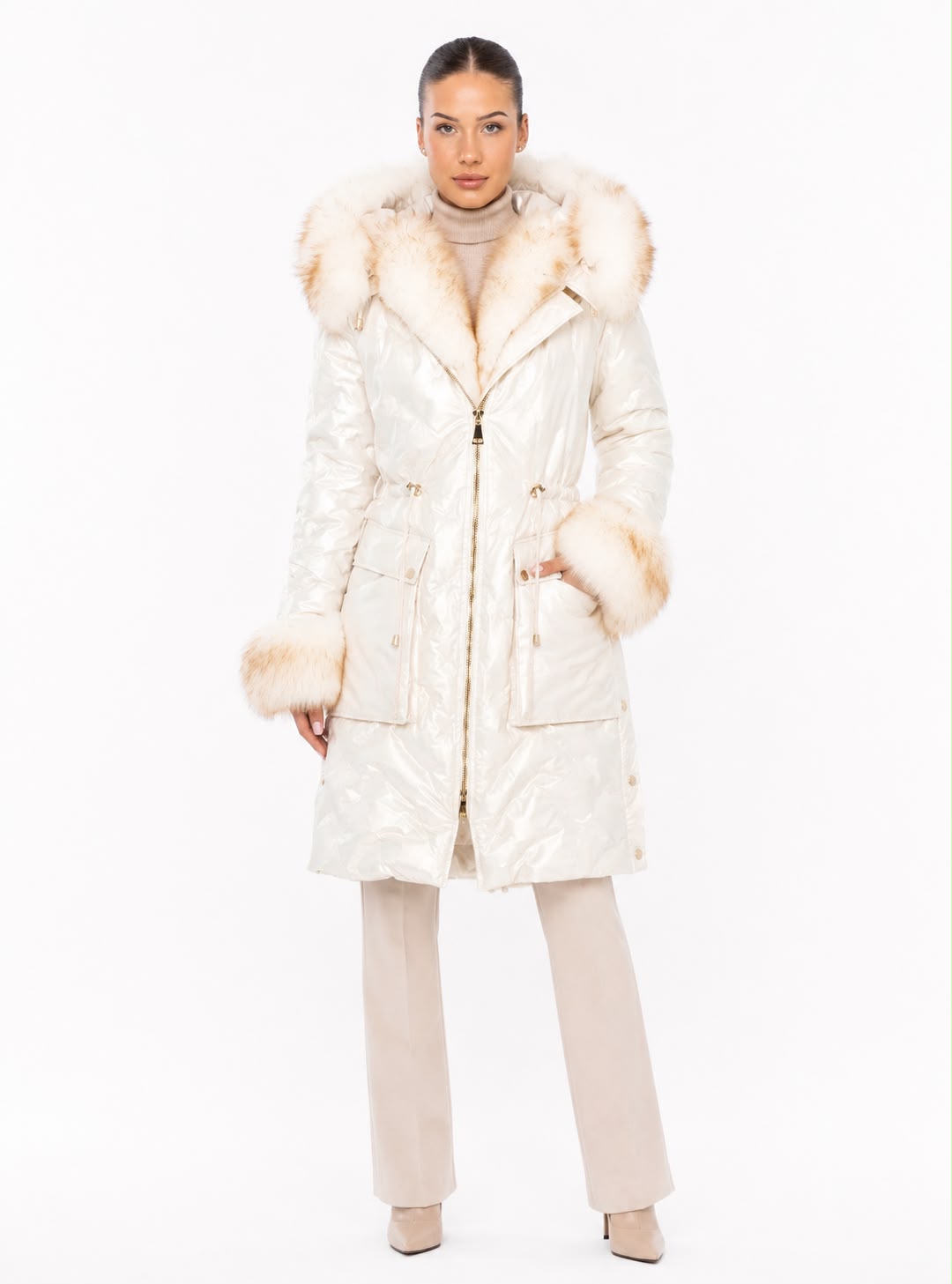 Lexi Women's Down Puffer with Removable Natural Fur