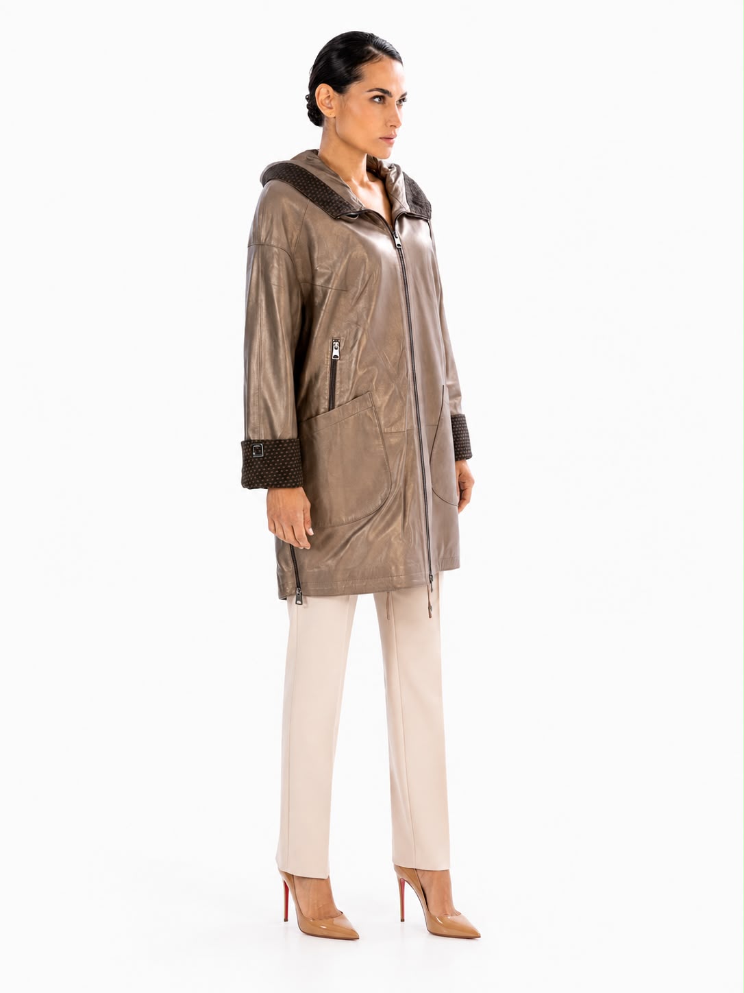KAYLA Leather Trench Coat-thumbmail-3