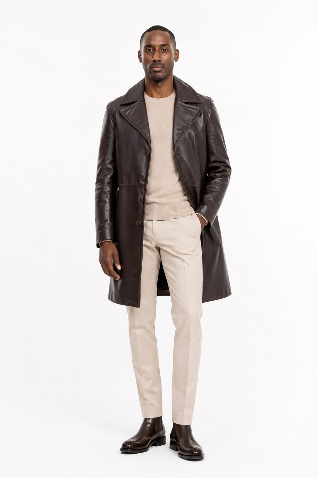 Bryson Leather Trench Coat-thumbmail-5