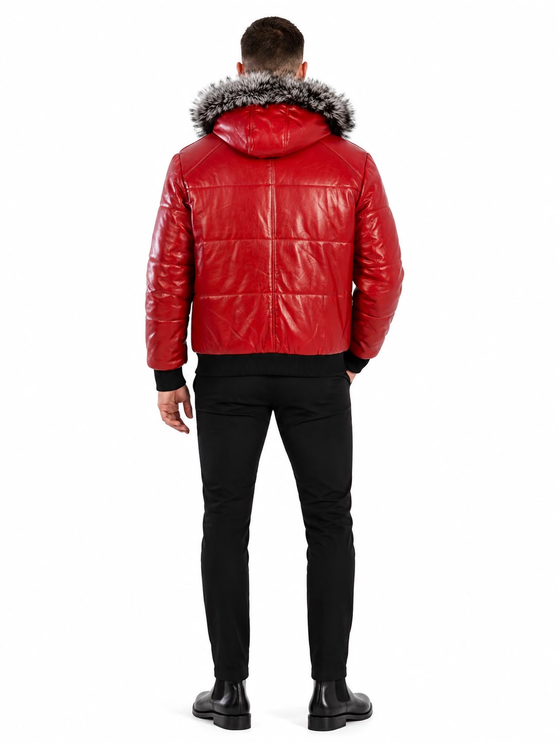 Arctic Men’s Winter Leather Coat With Silver Fox Fur-thumbmail-2