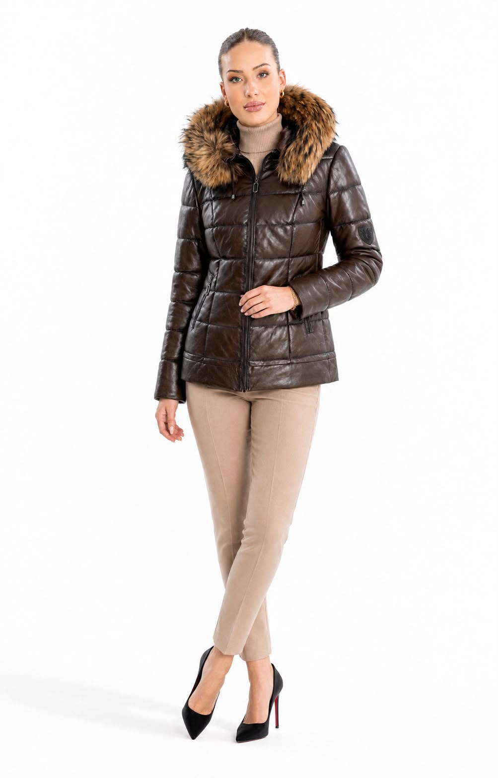 Lyanna Puffer  Leather Jacket