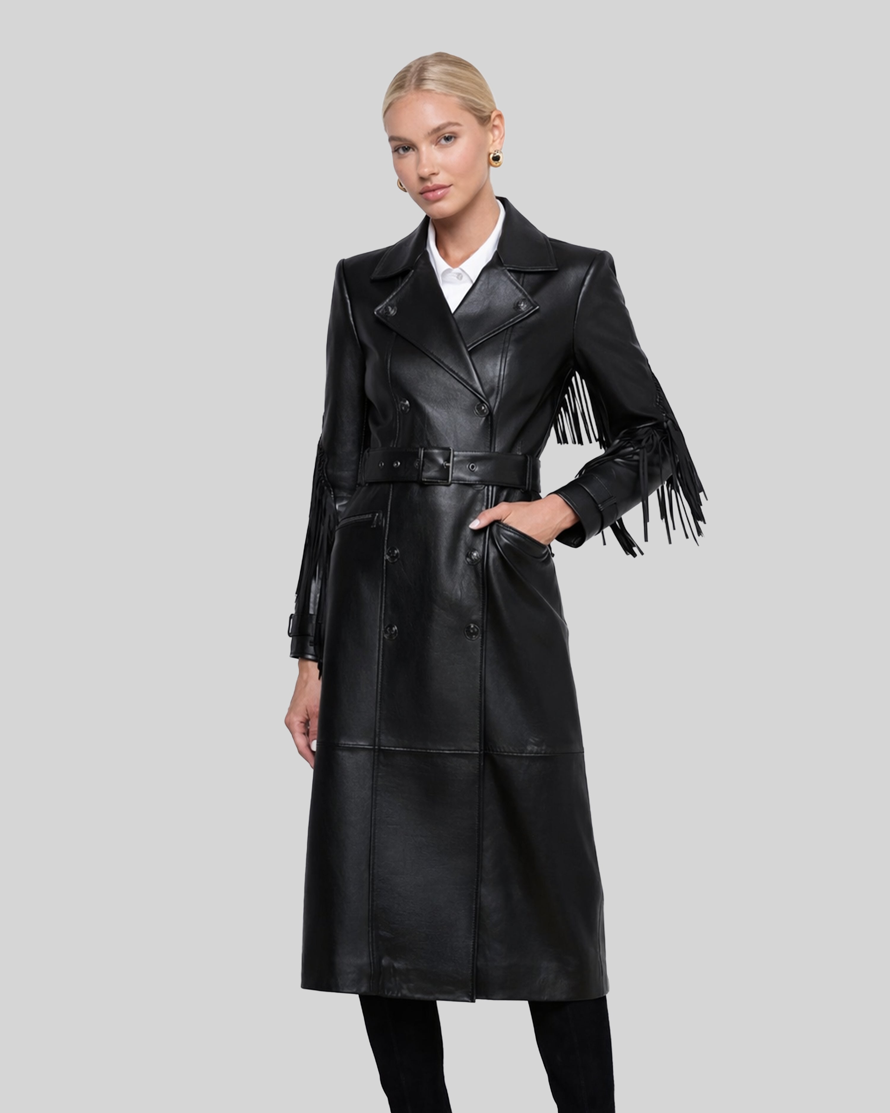 Victoria Leather Trench Coat 1