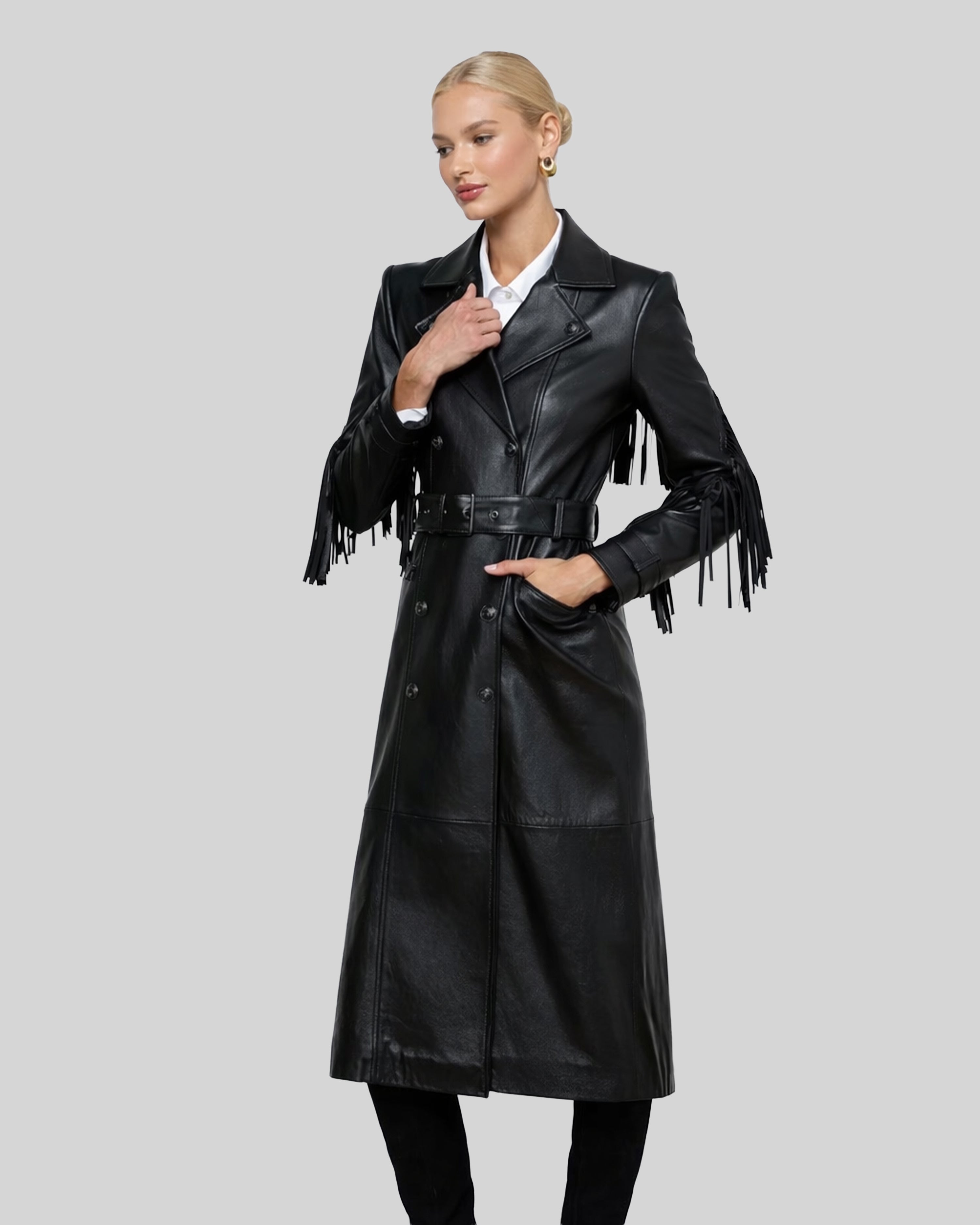 Victoria Leather Trench Coat 2