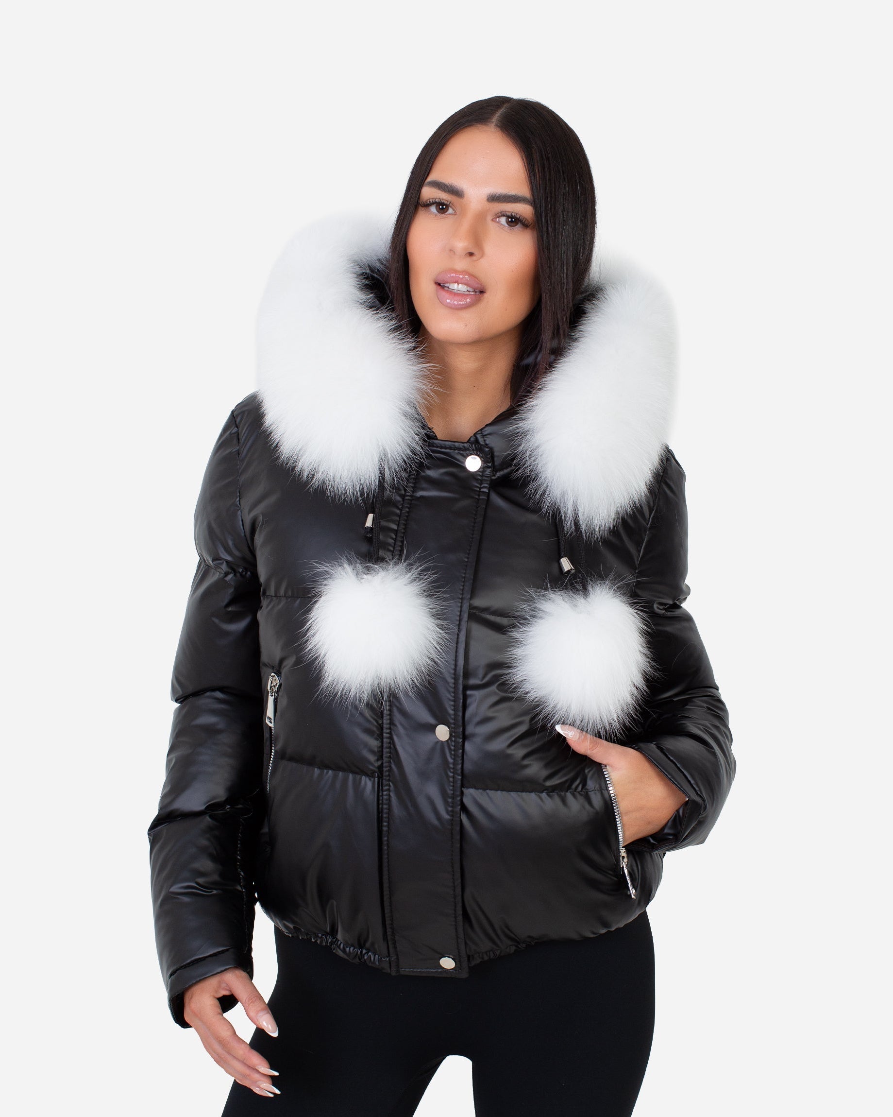 Avery Puffer Jacket with natural fur-thumbmail-2