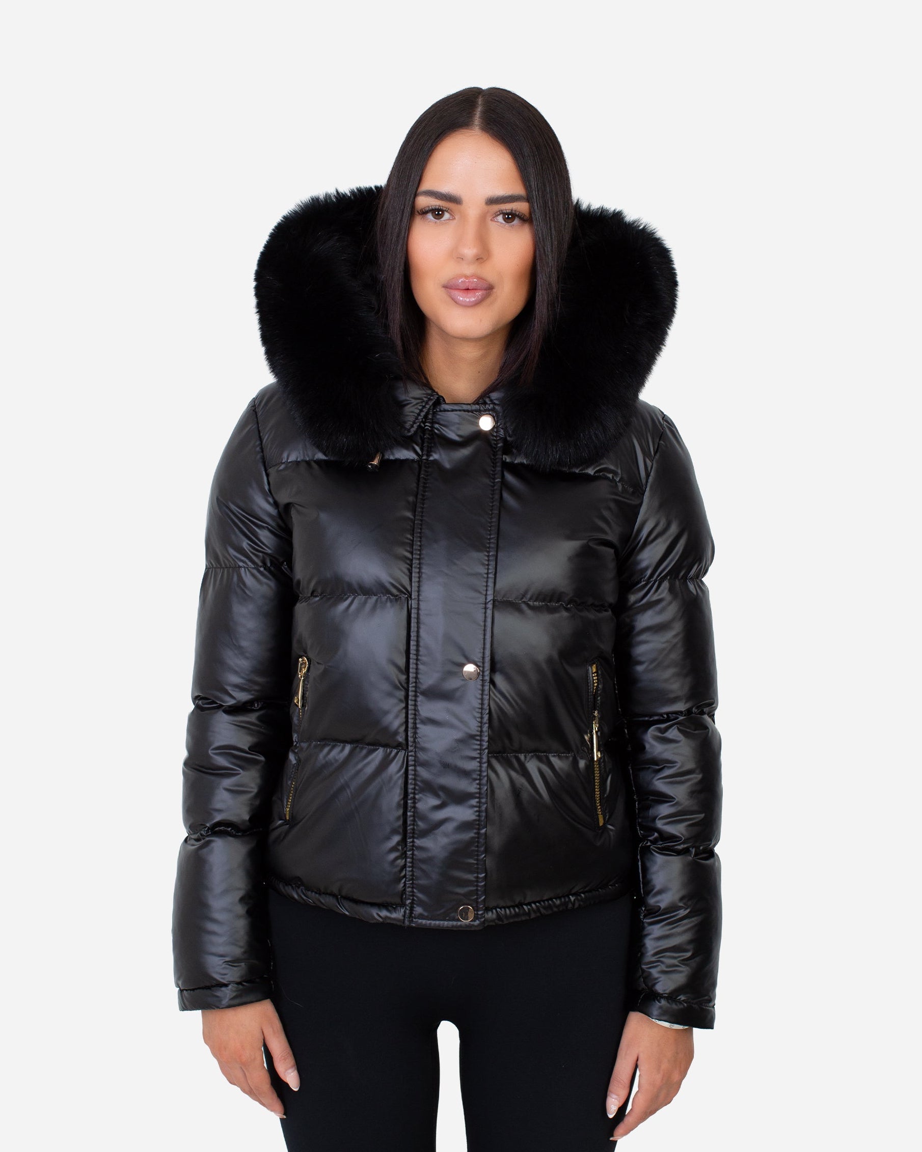 Avery Puffer Jacket with natural fur-thumbmail-4