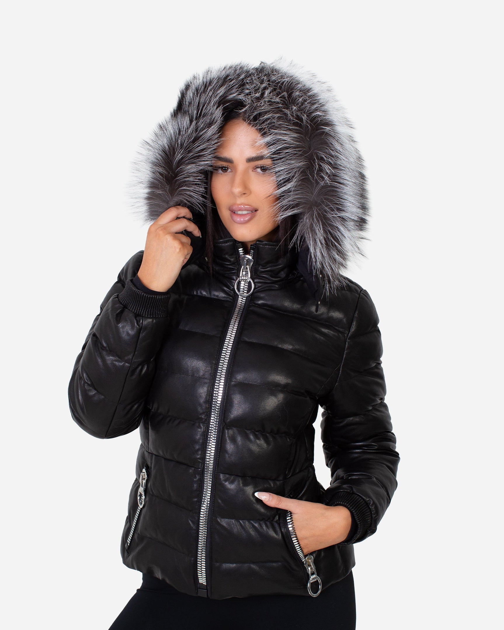 Leslie Leather Parka – Silver Fox-thumbmail-12