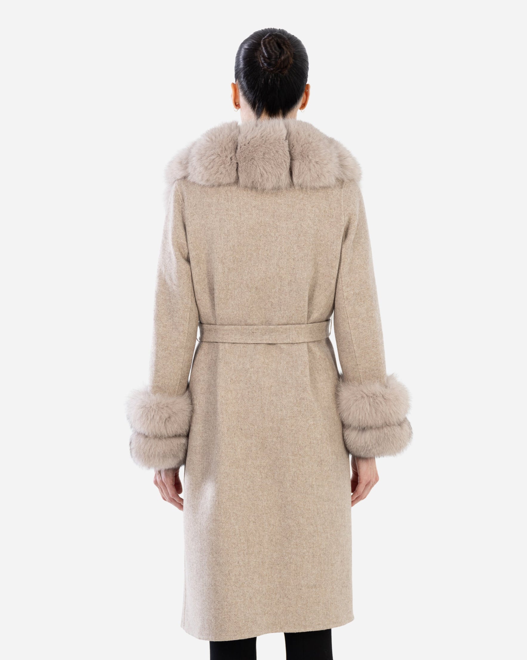 Marlene Alpaca Trench with Fox Fur-thumbmail-2