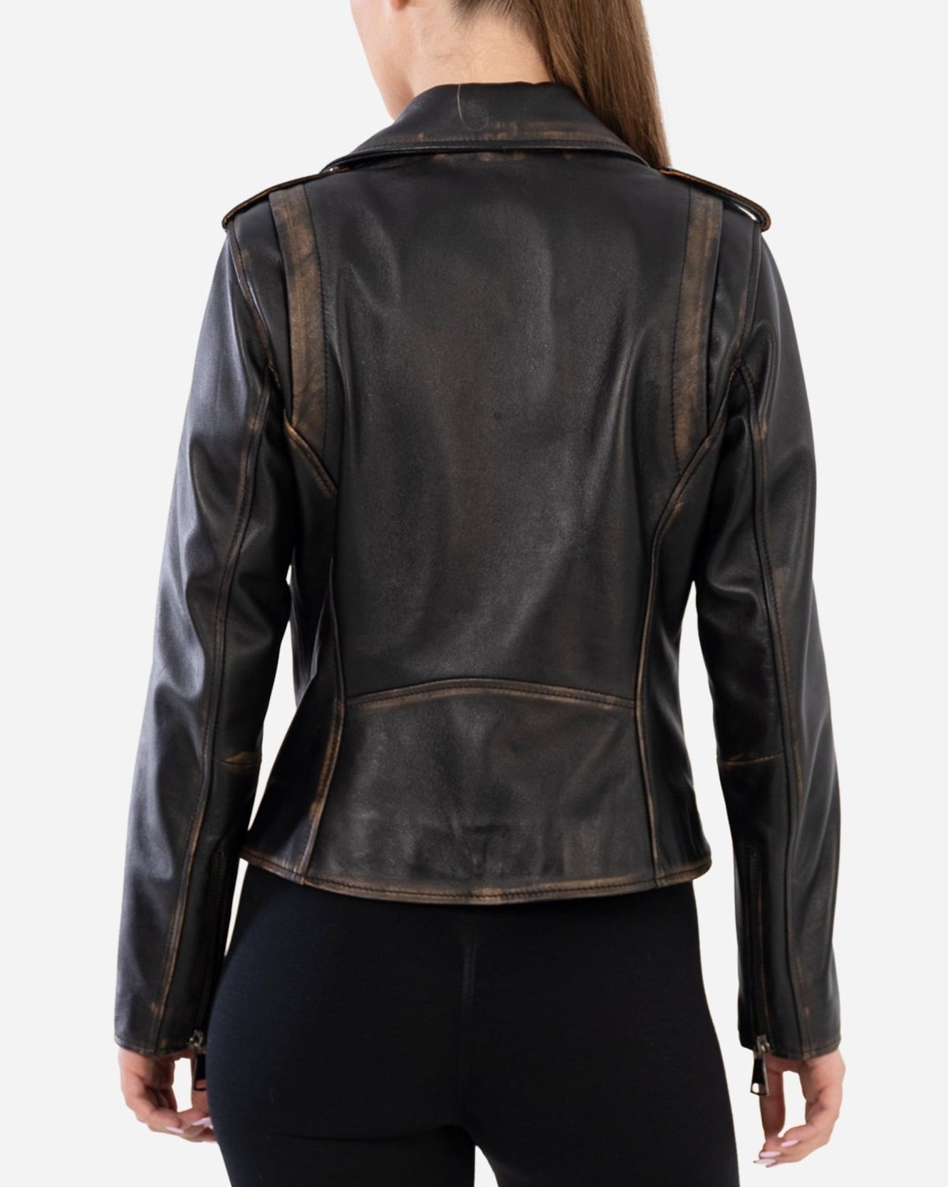 Thalia Vintage Leather Jacket with distressed finish-thumbmail-3