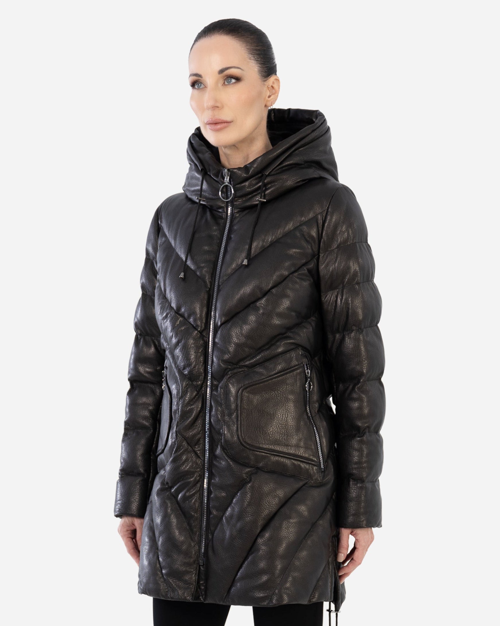 TINA  leather down puffer jacket-thumbmail-2