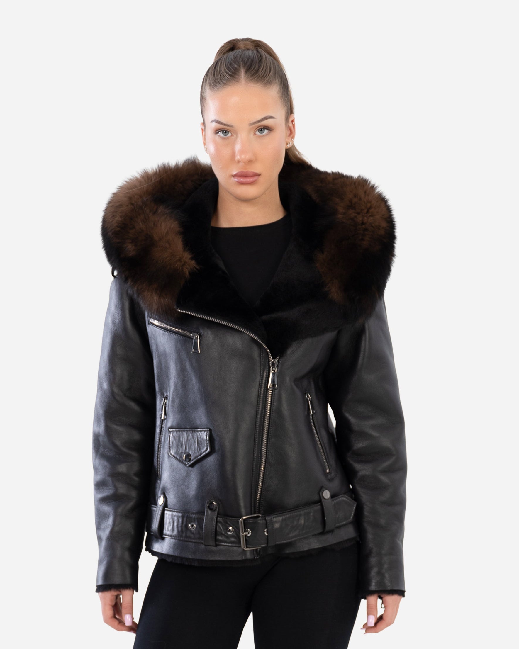 ELODIE shearling aviator jacket-thumbmail-5