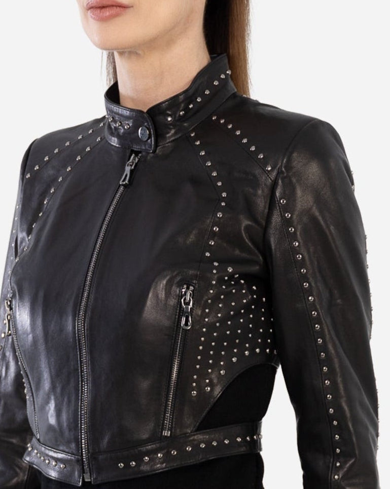 SIENA studded cropped leather jacket-thumbmail-3