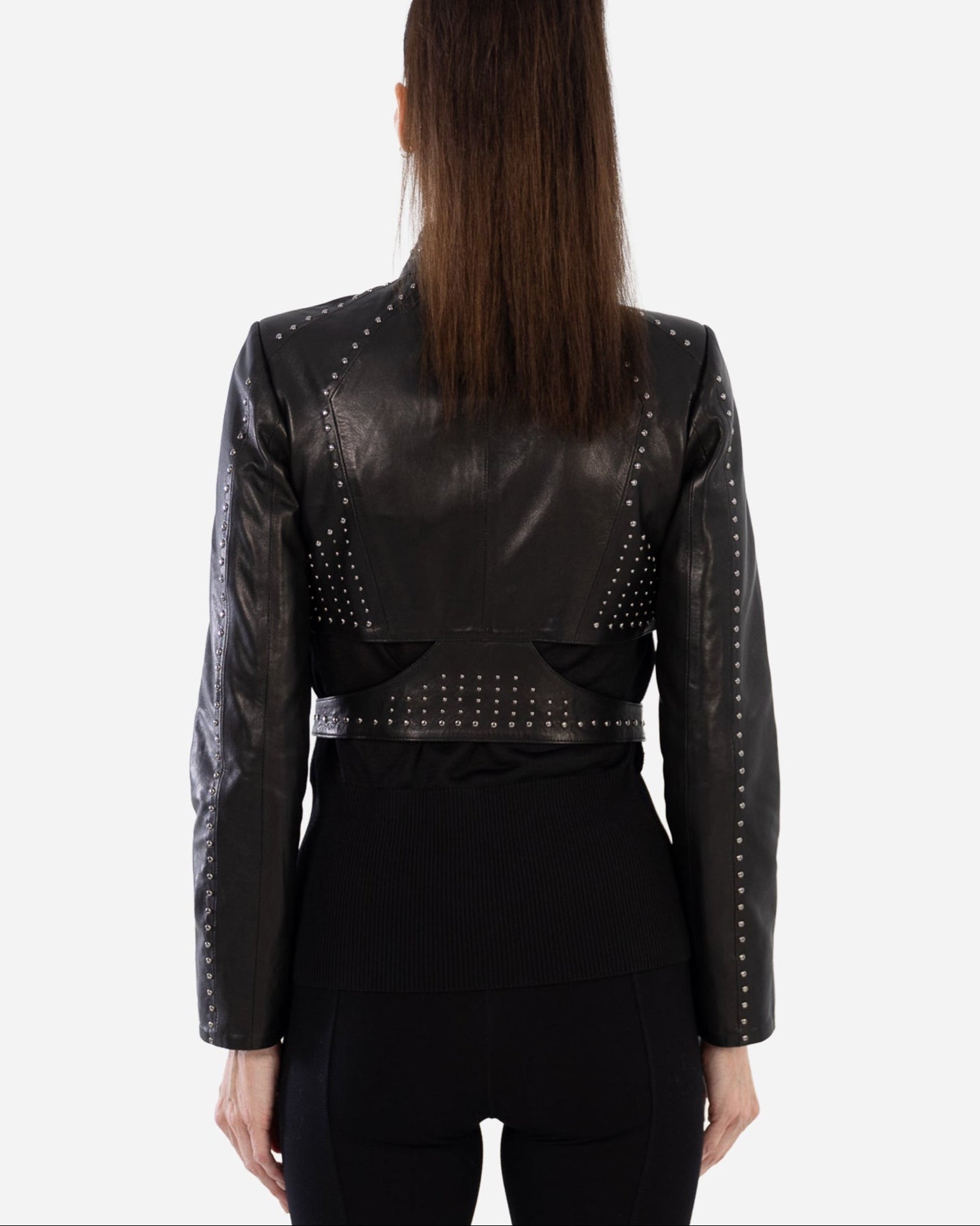 SIENA studded cropped leather jacket – Dimitri