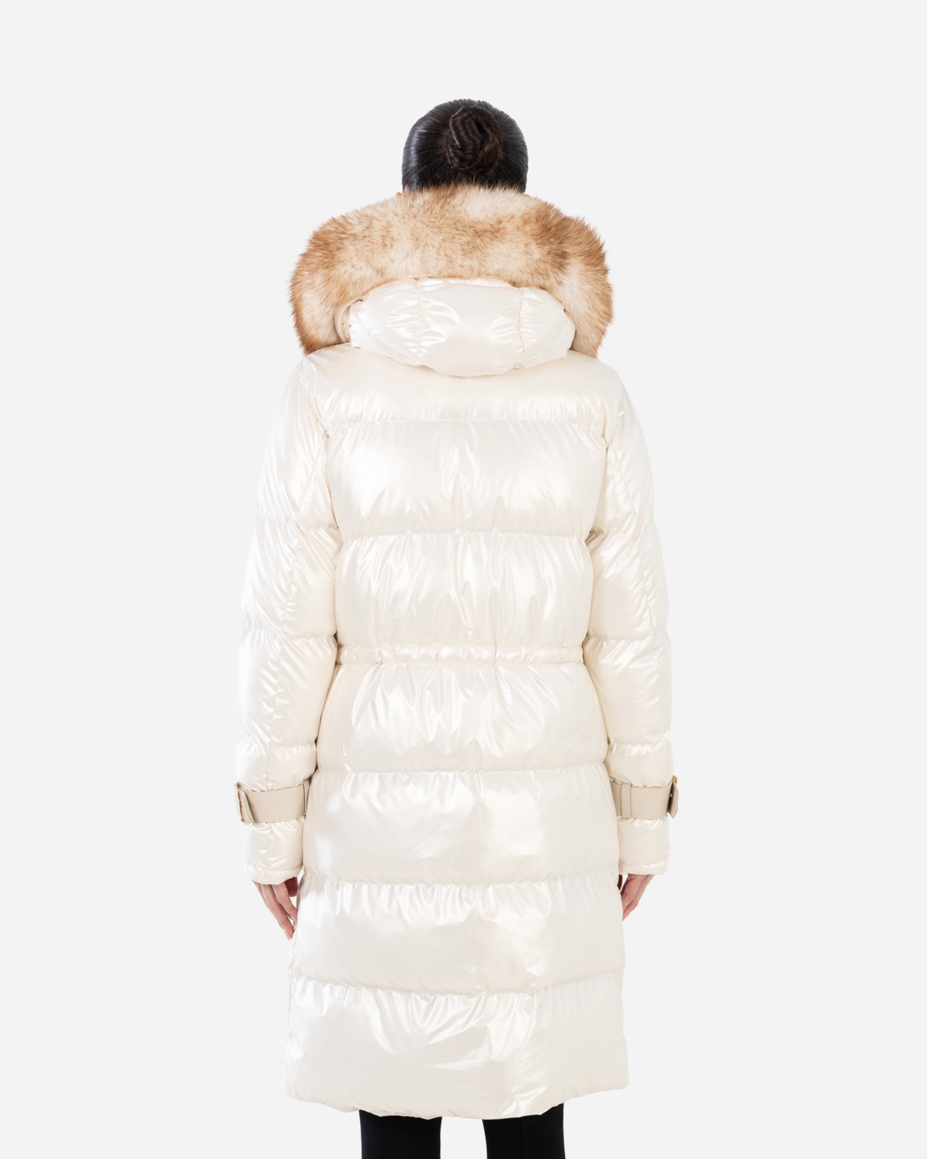 ALBA  PARKA PUFFER COAT   with  Detachable natural fur collar-thumbmail-2