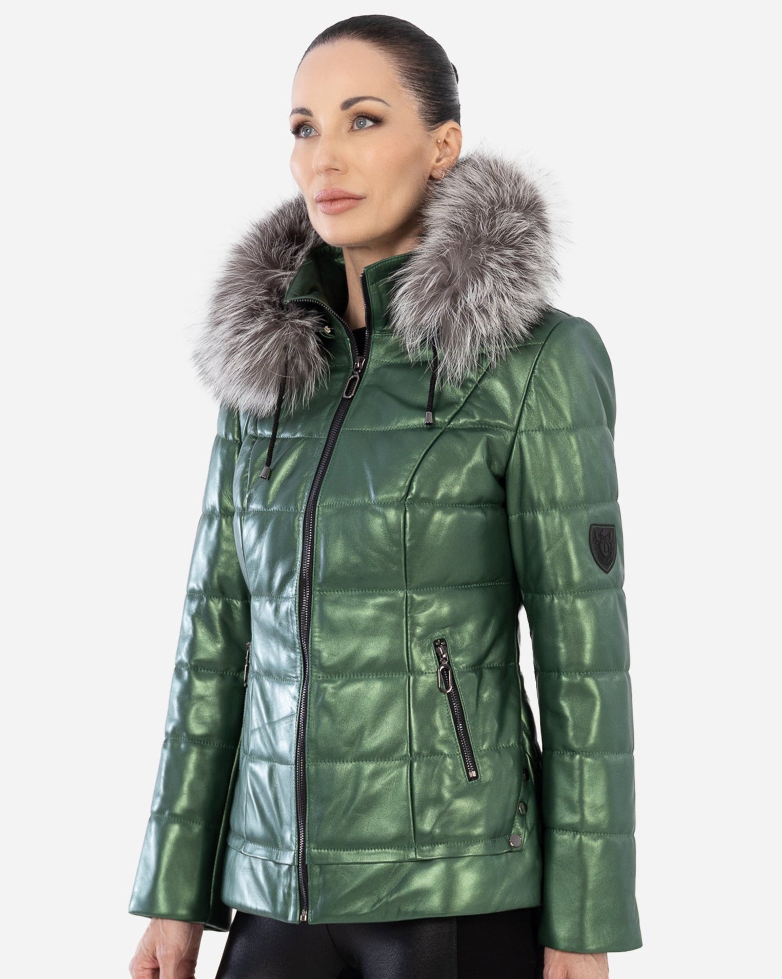 LYANNA Leather Puffer Jacket-thumbmail-2