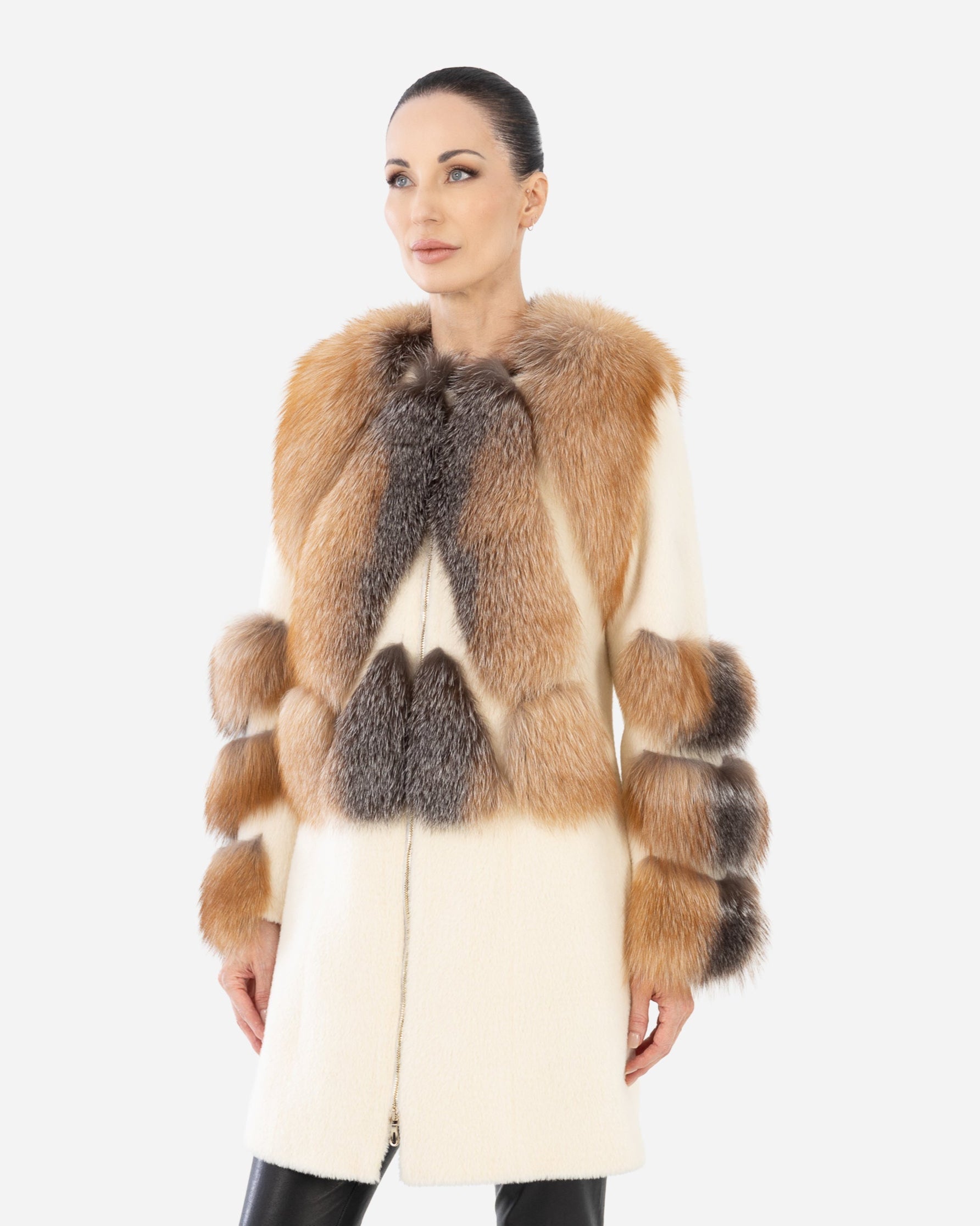 Cecilia Long Wool Shearling Coat-thumbmail-2