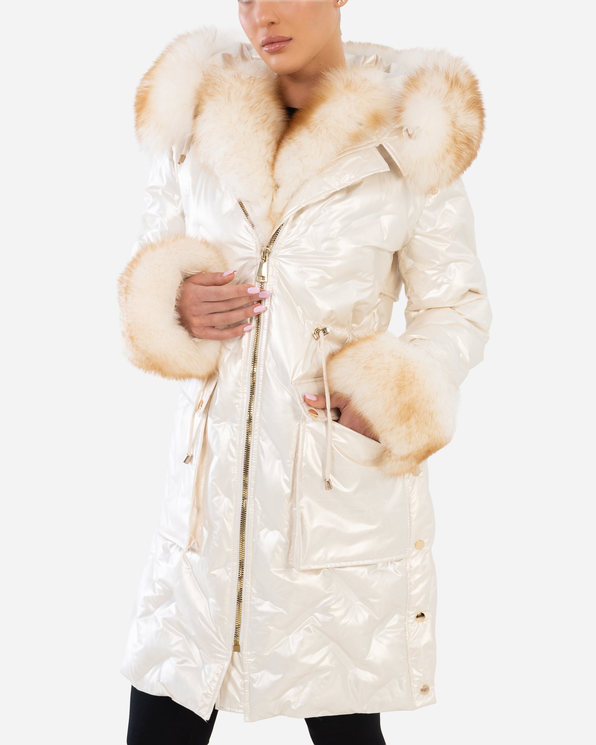Lexi Women's Down Puffer with Removable Natural Fur-thumbmail-5