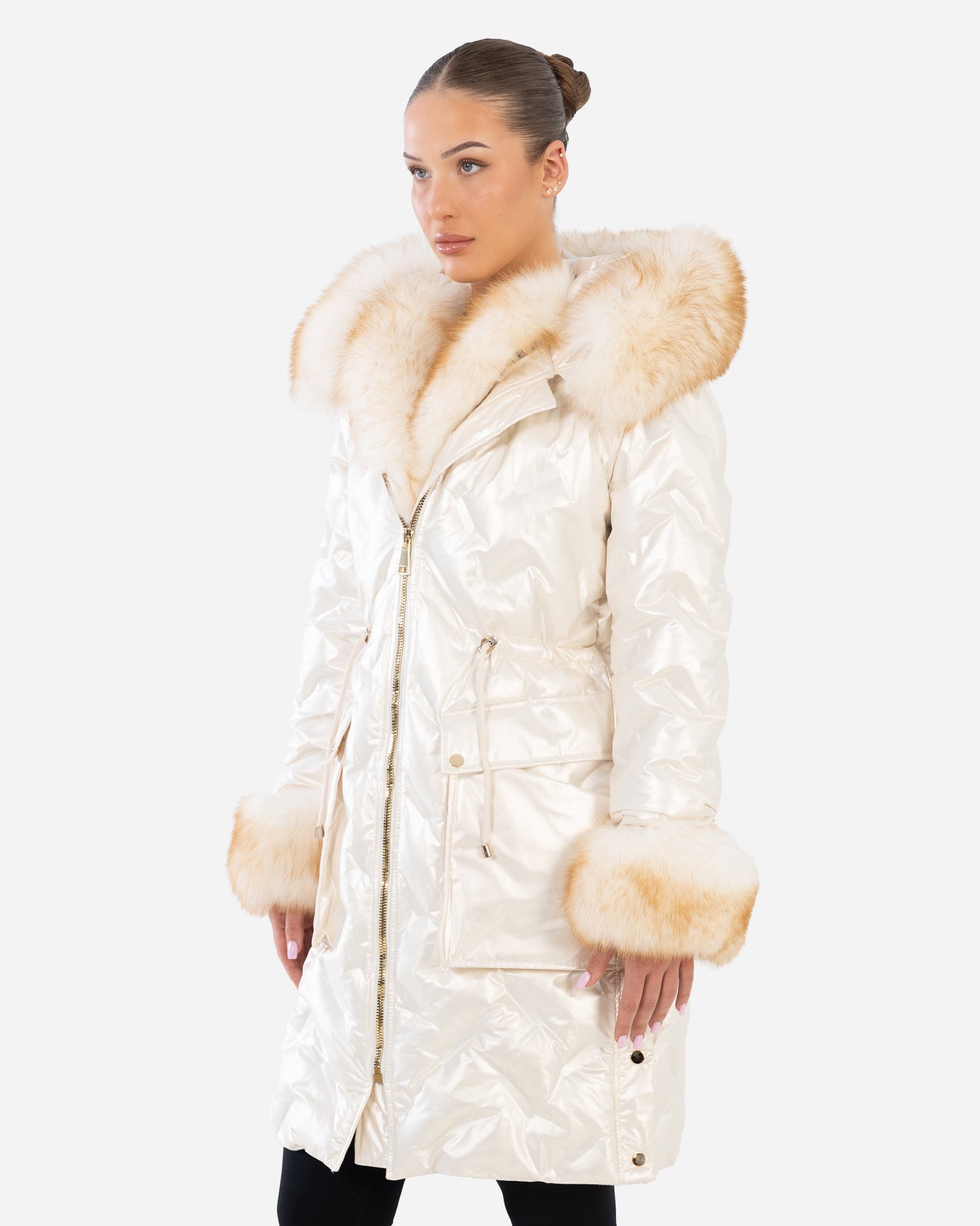 DKNYラビットファーコート SIZE4 Lexi Women's Down Coat with Removable Natural Fur – Dimitri