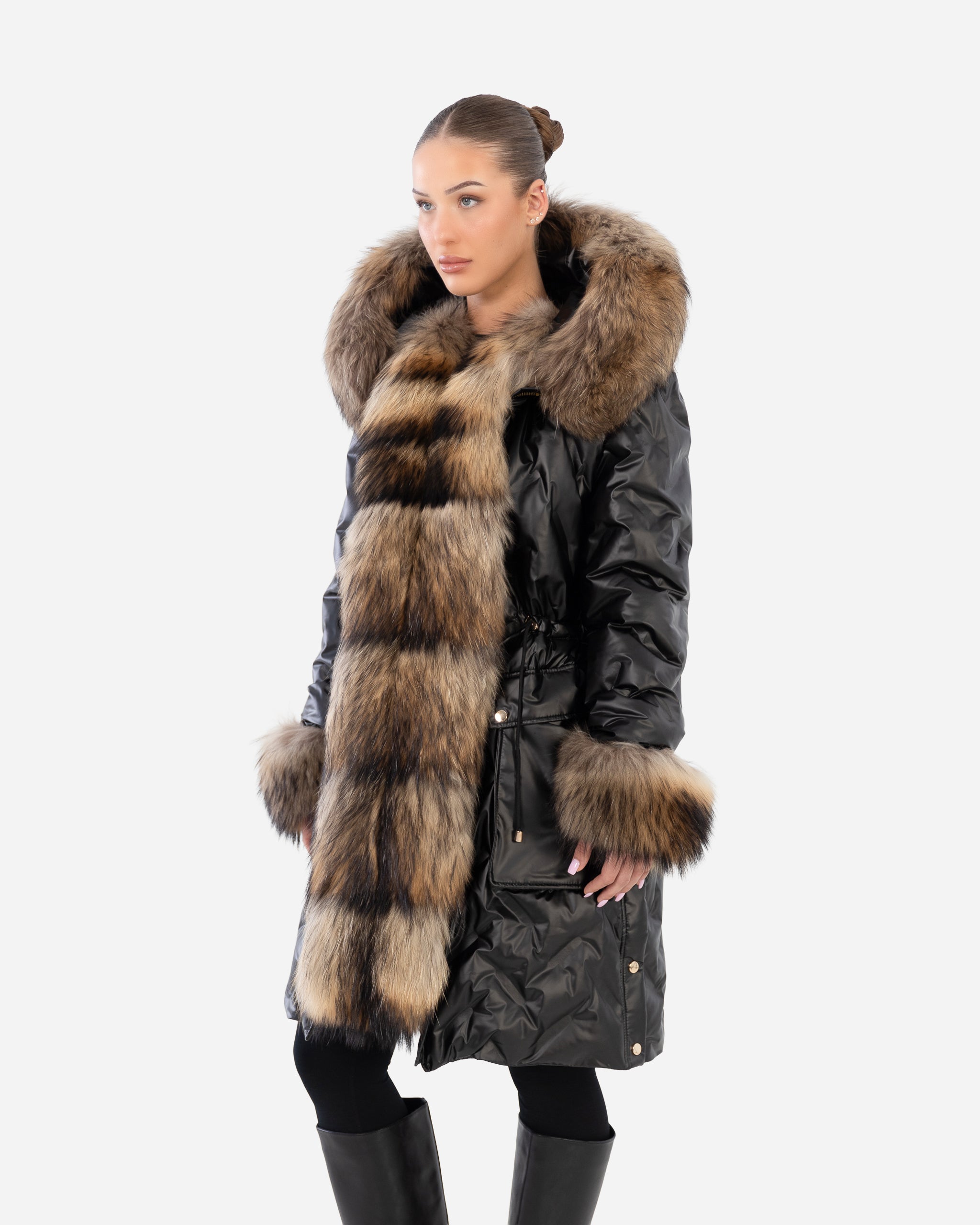 Lexi Women's Down Coat with Removable Natural Fur-thumbmail-4