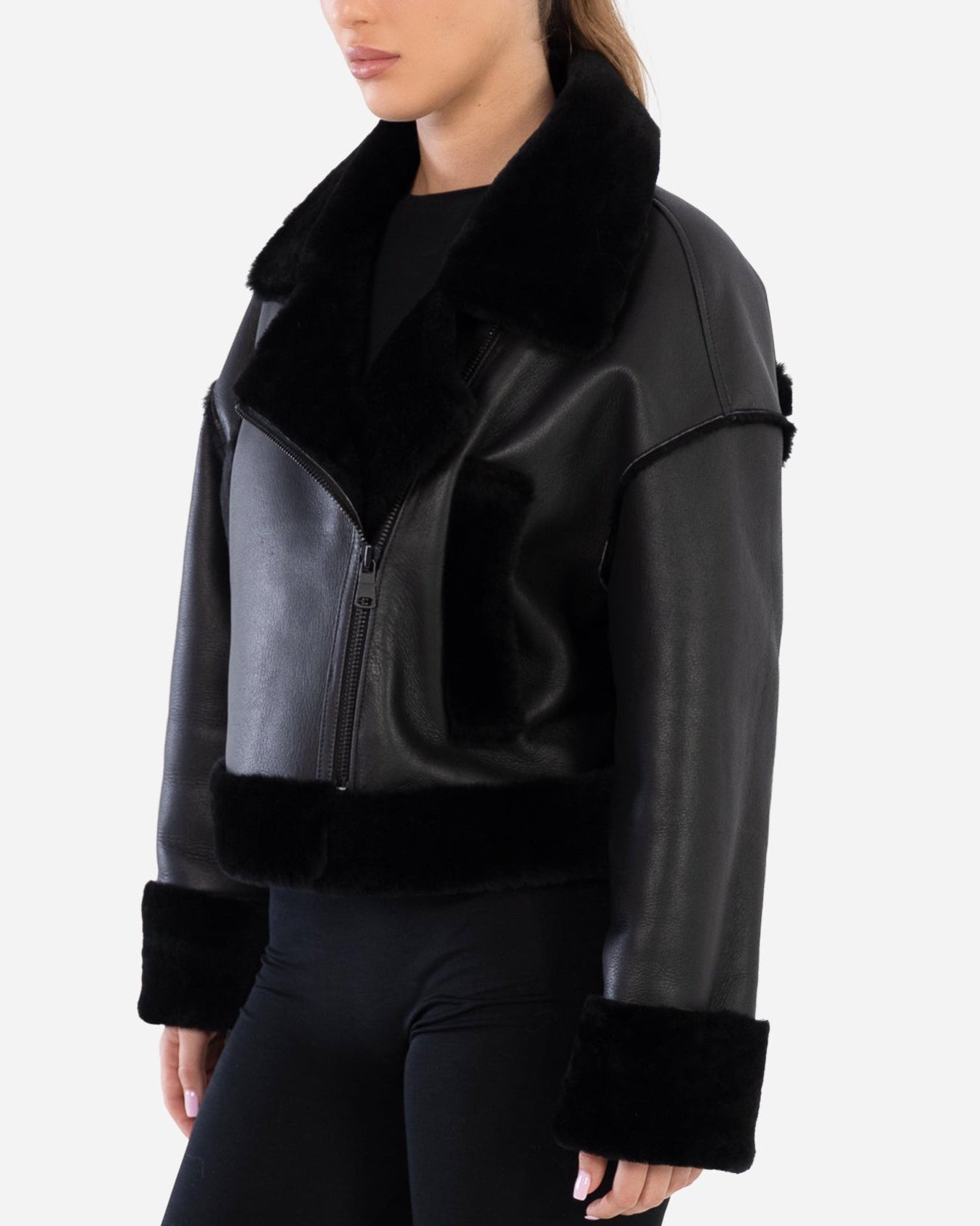 SKYE  genuine  shearling jacket-thumbmail-3