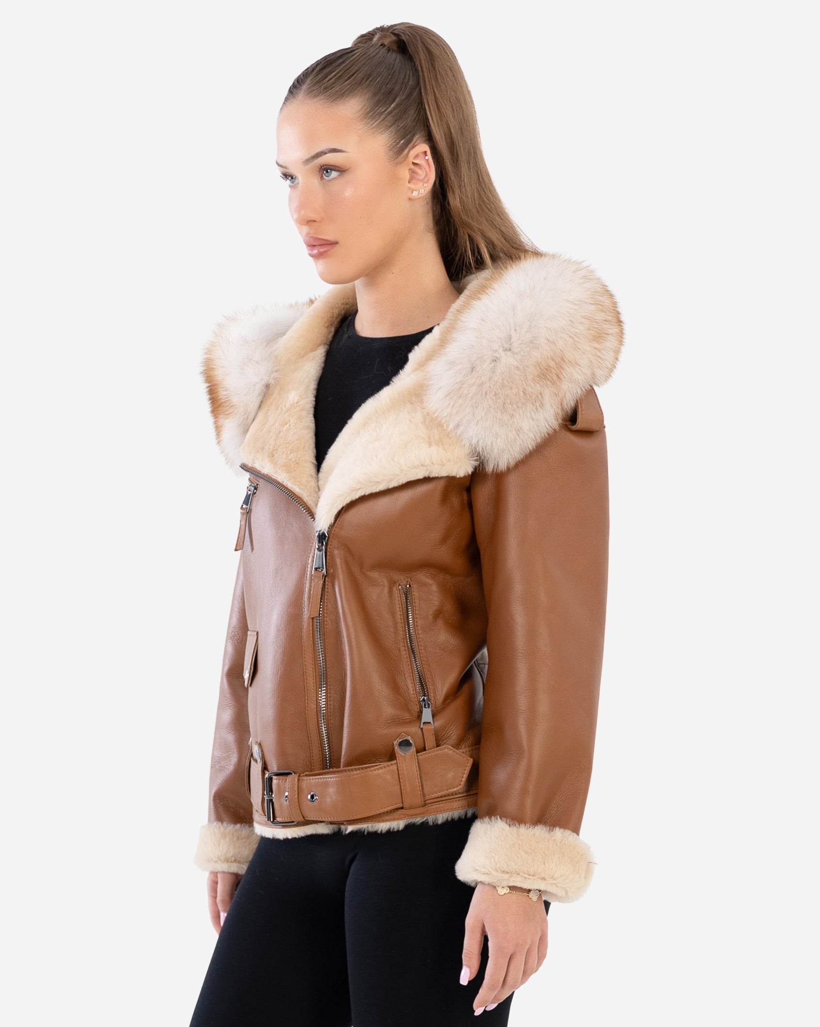 ELODIE shearling aviator jacket-thumbmail-3