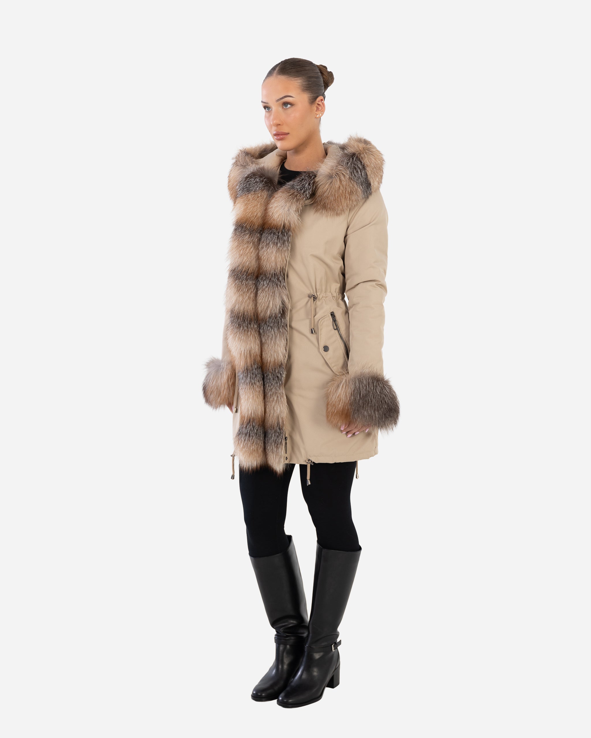 Lexi Women's Down Coat with Removable Natural Fur-thumbmail-7