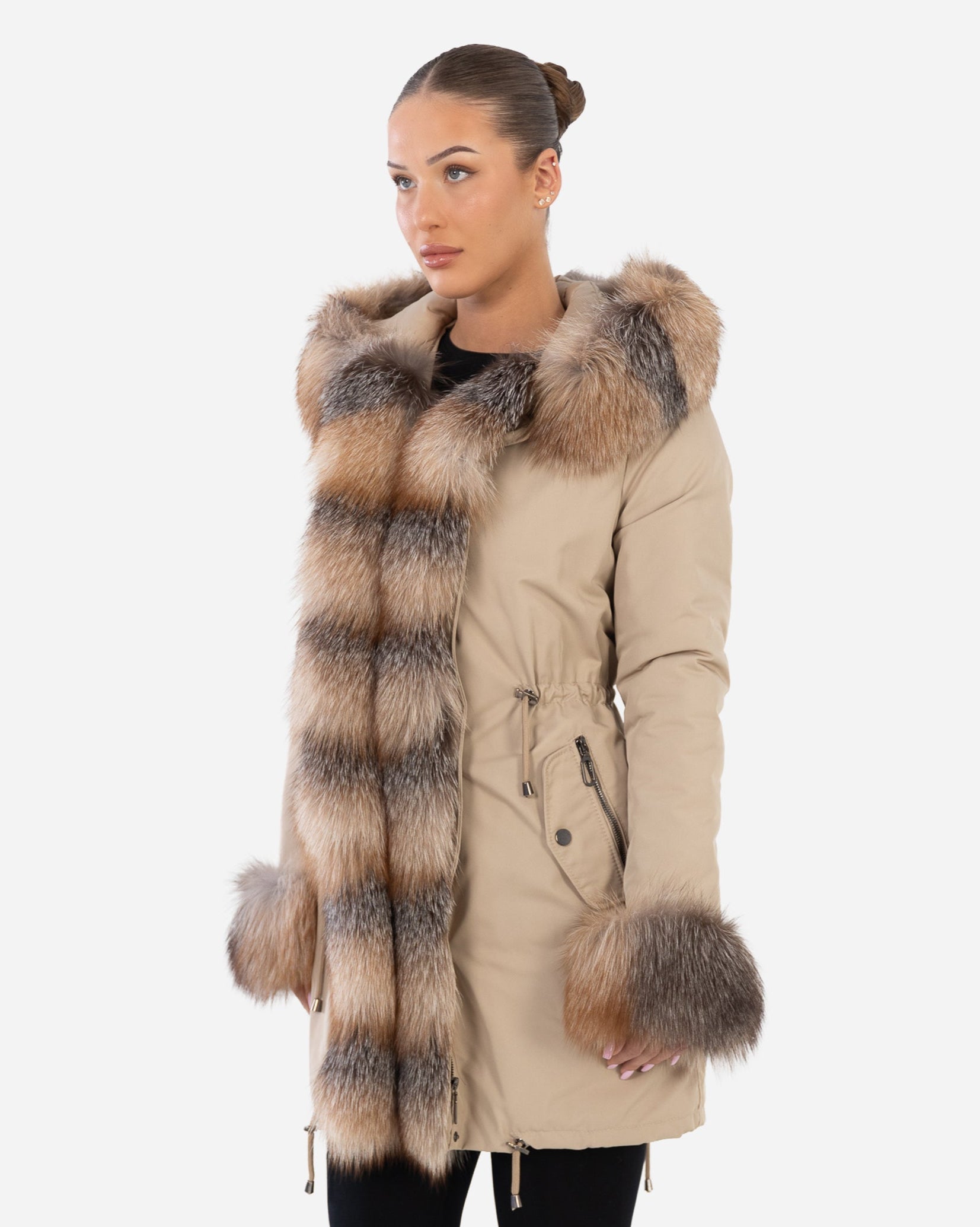 Lexi Women's Down Coat with Removable Natural Fur-thumbmail-6