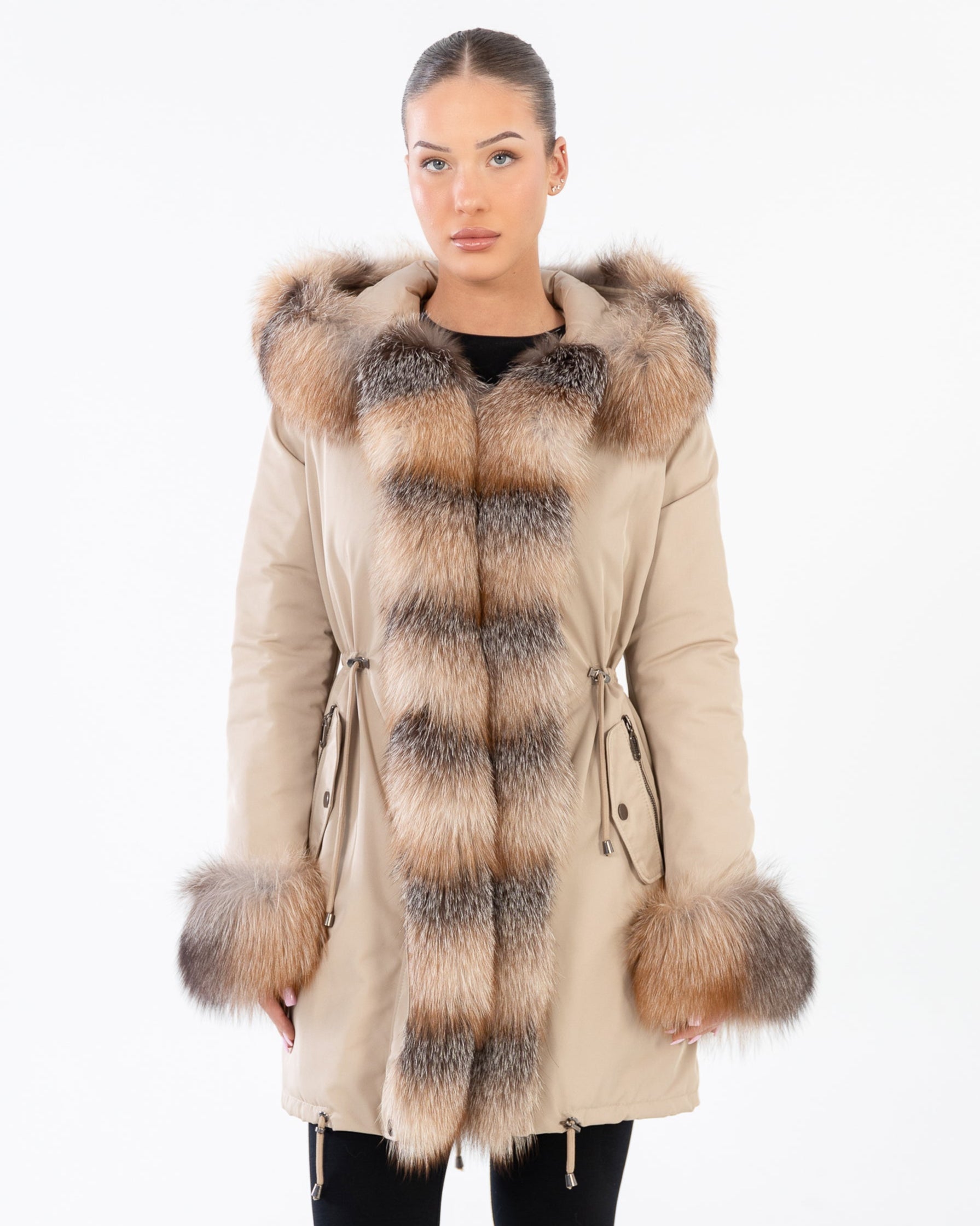 Lexi Women's Down Coat with Removable Natural Fur-thumbmail-5