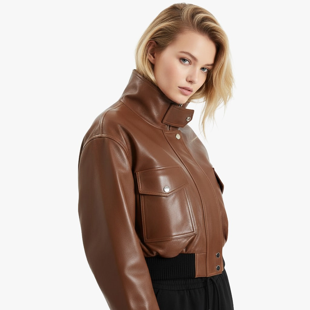 Scarlette  Cropped Bomber Jacket-thumbmail-3