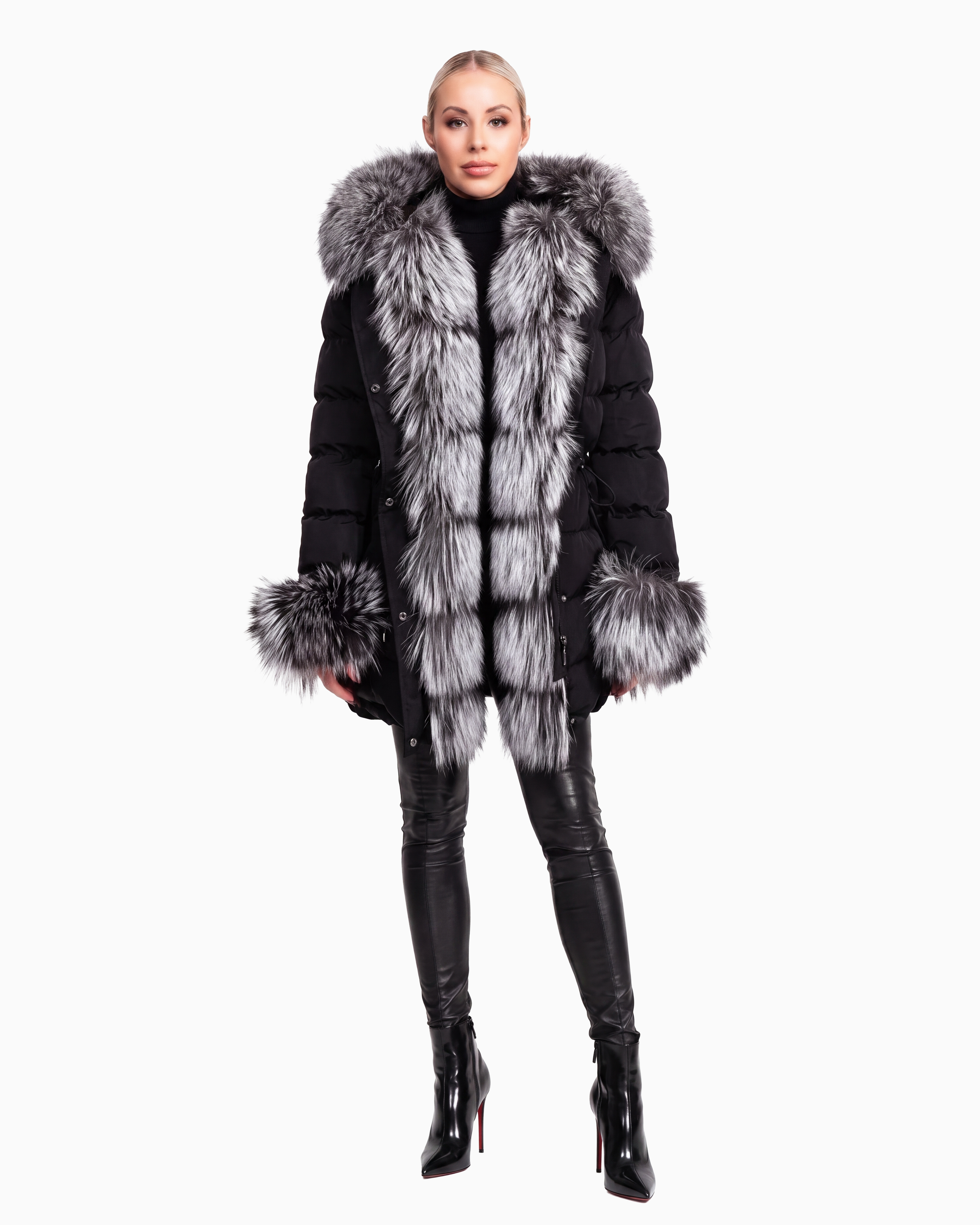 Lexi Puffer Jacket With Removable Silver Fox Fur