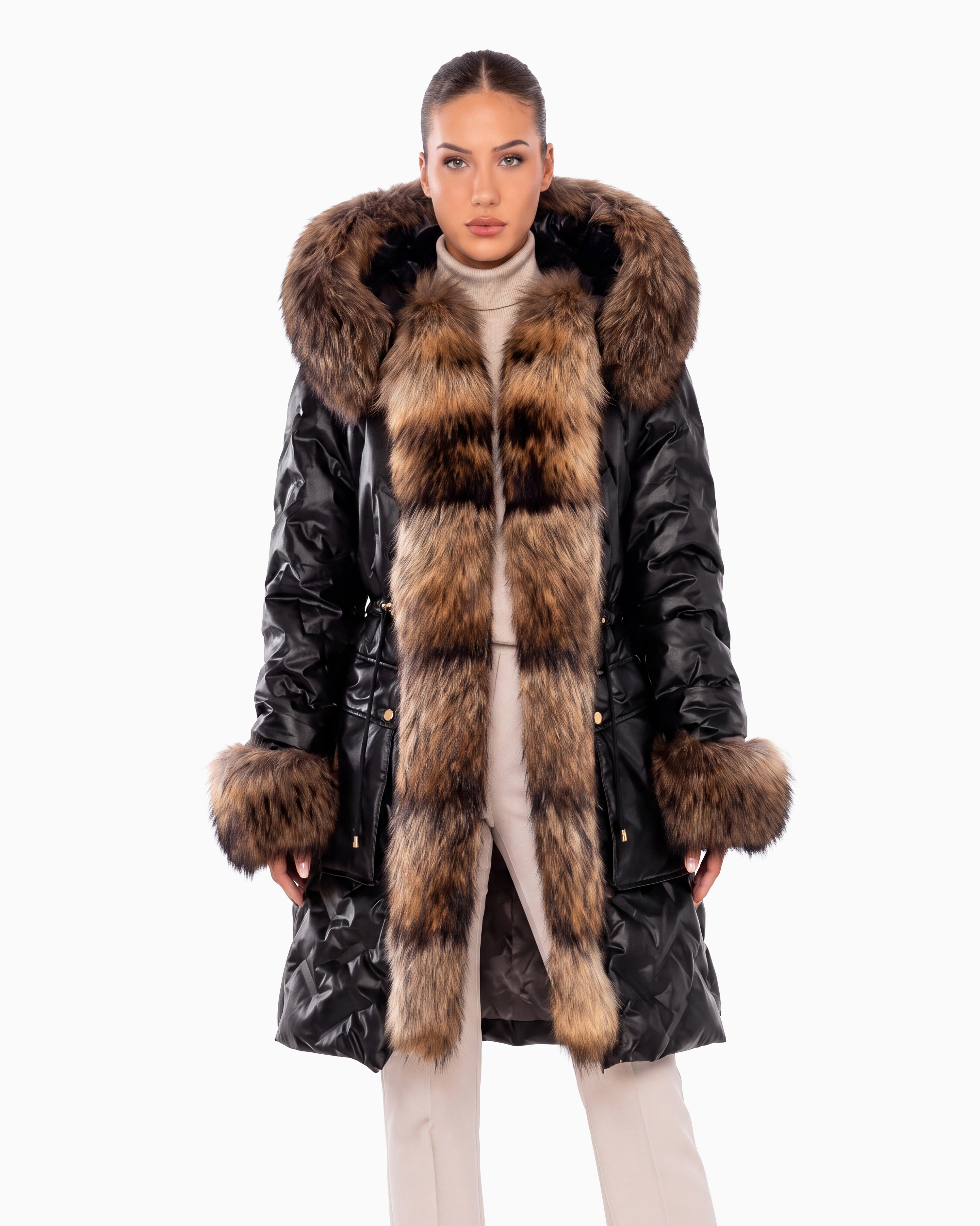 Lexi Women's Down Coat with Removable Natural Fur