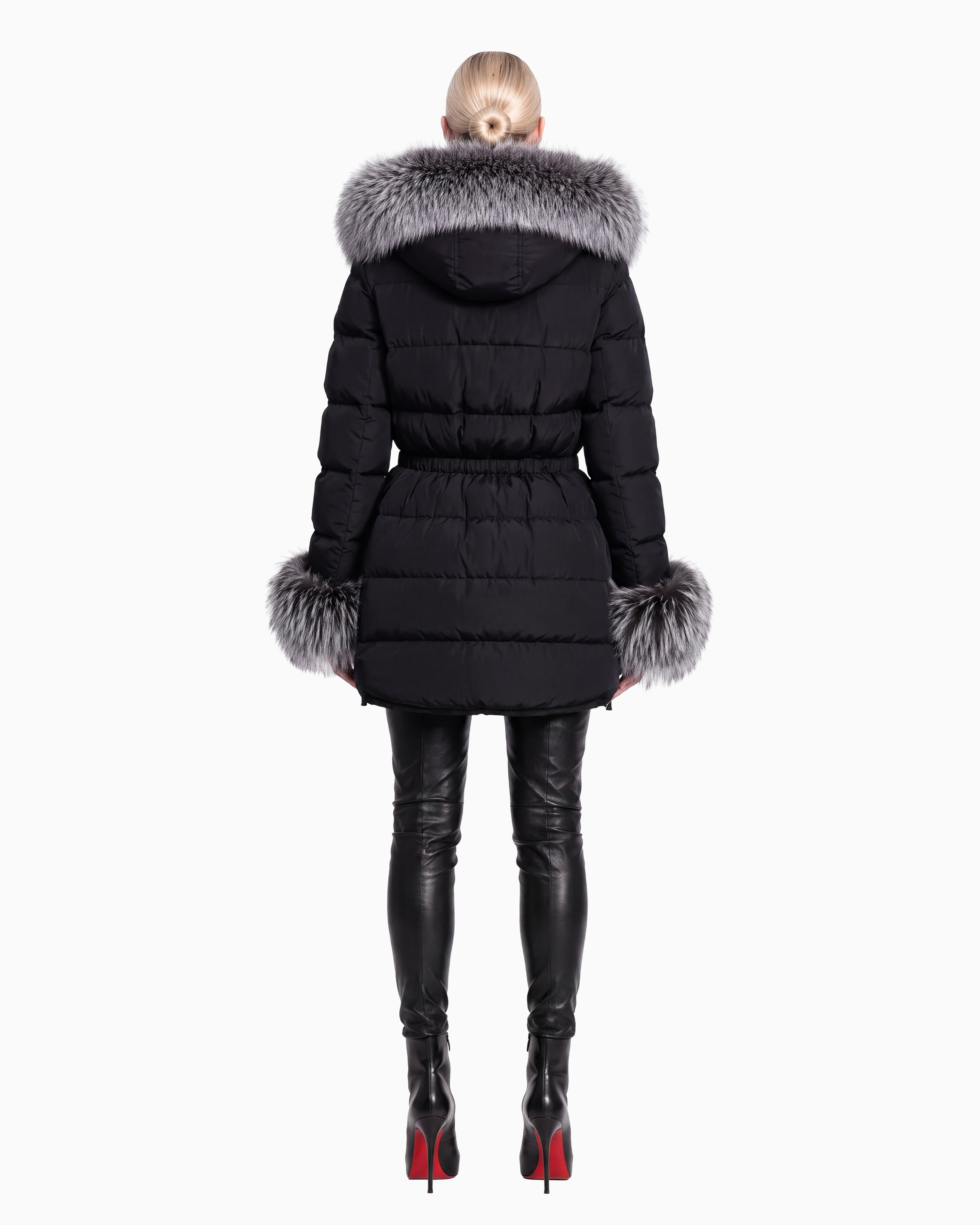 Lexi Puffer Jacket With Removable Silver Fox Fur-thumbmail-5