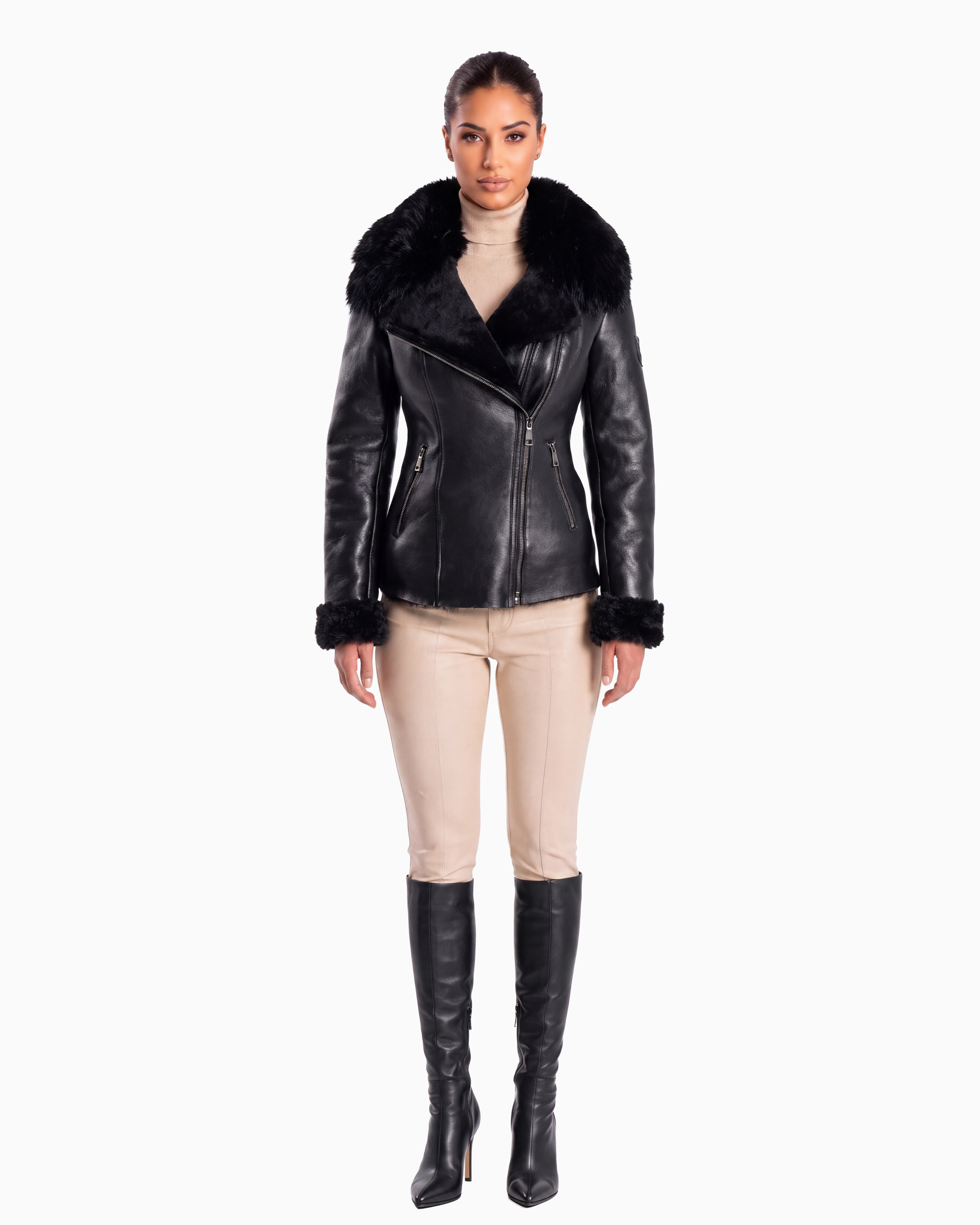 ALICYA Genuine  Shearling Jacket