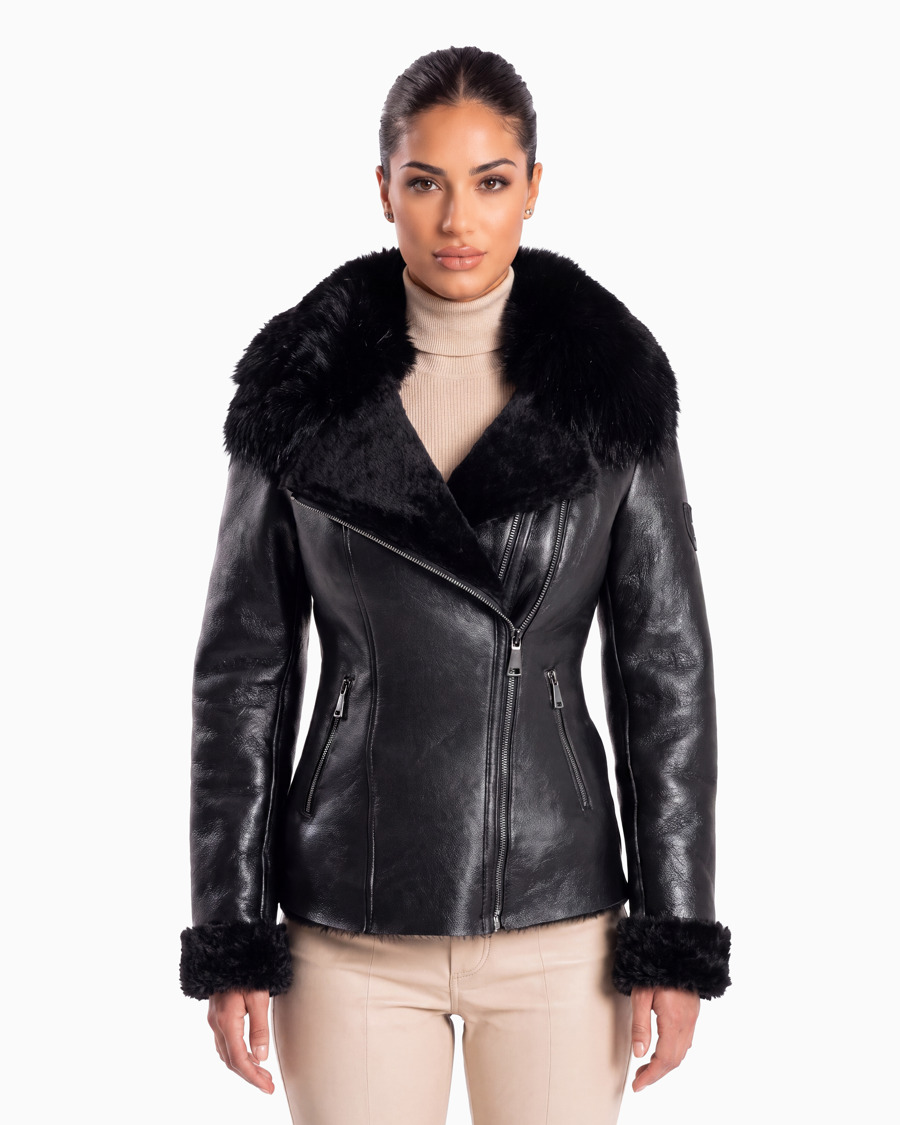 ALICYA Genuine  Shearling Jacket