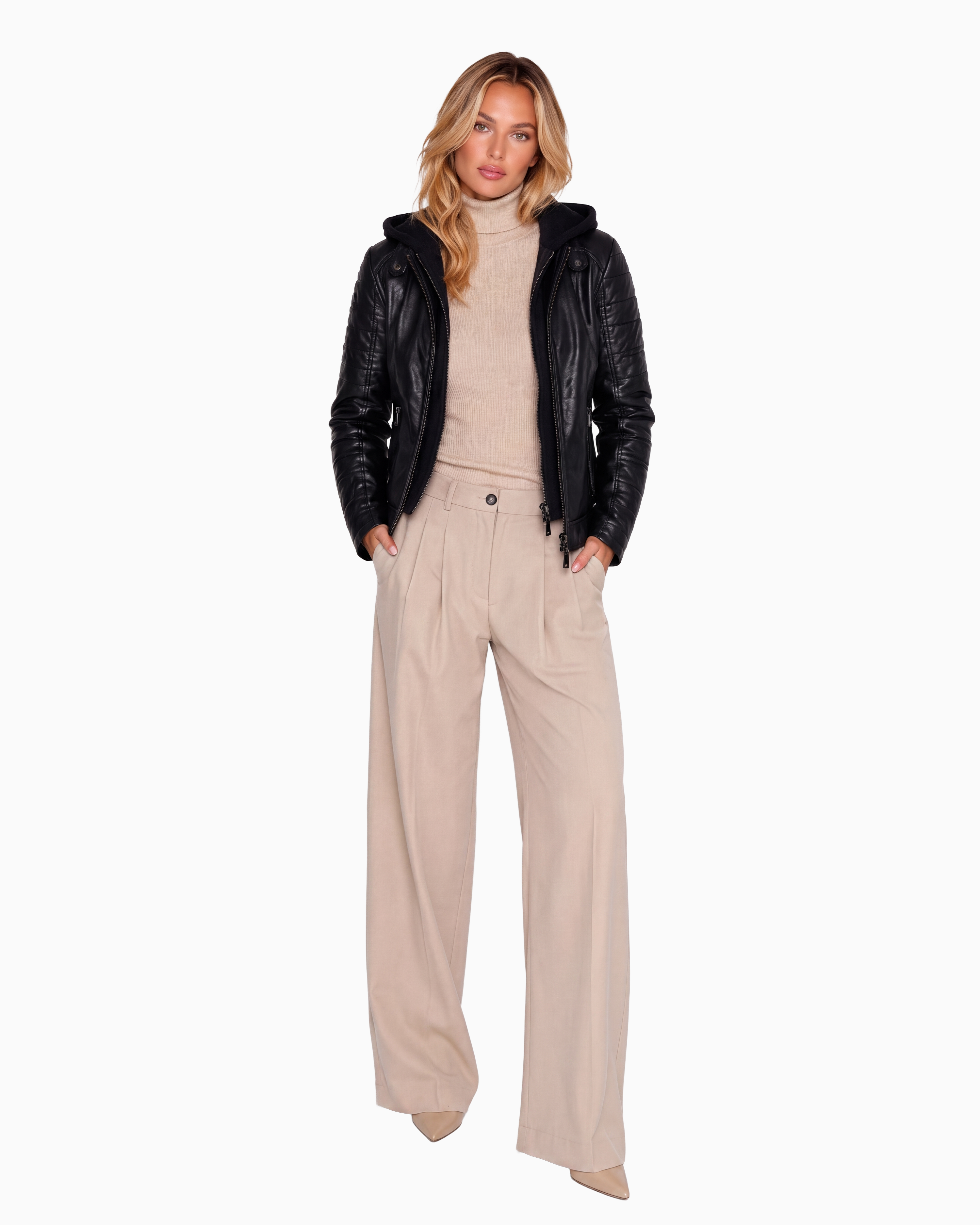 REBECCA BIKER LEATHER JACKET