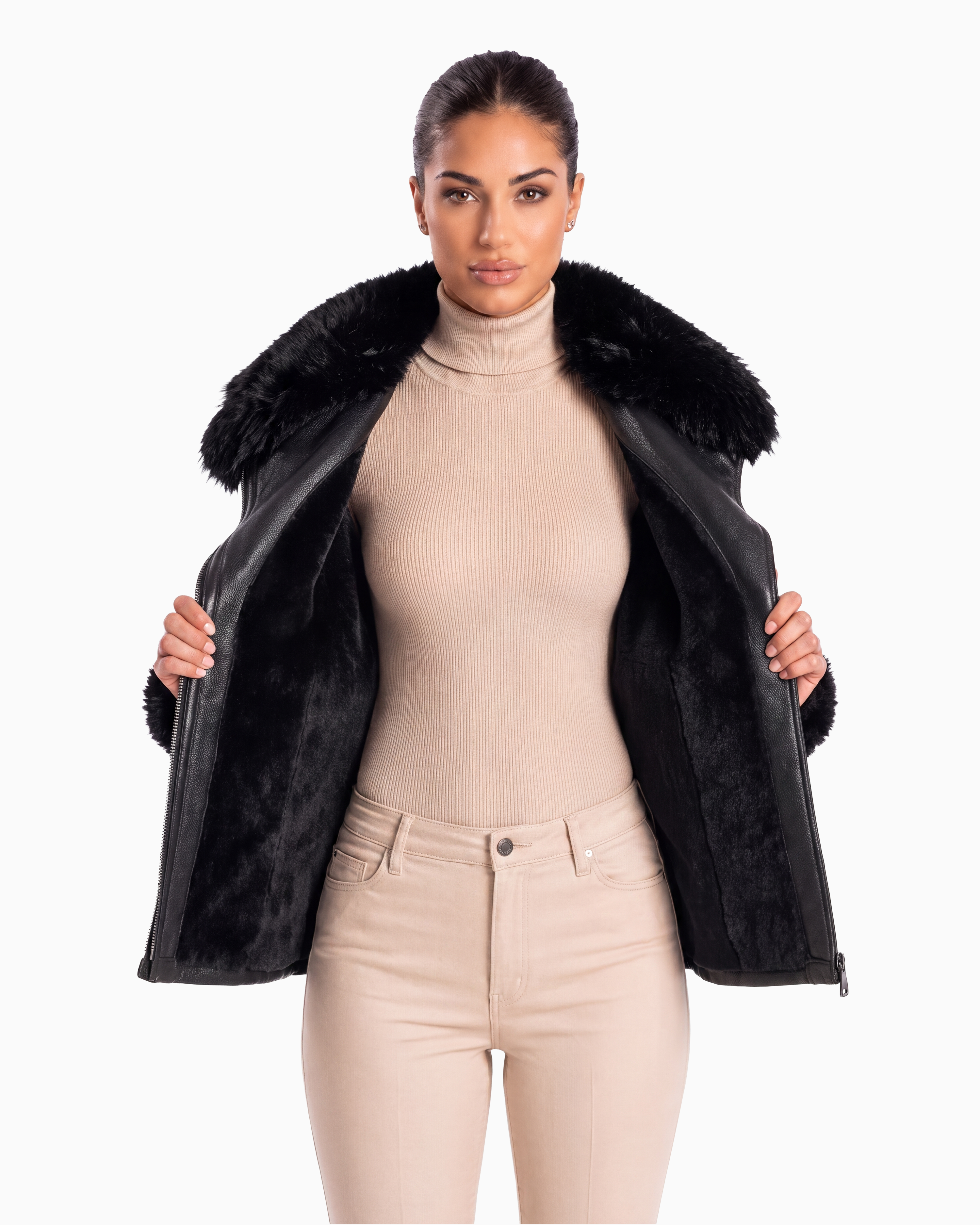 ALICYA Genuine  Shearling Jacket-thumbmail-4