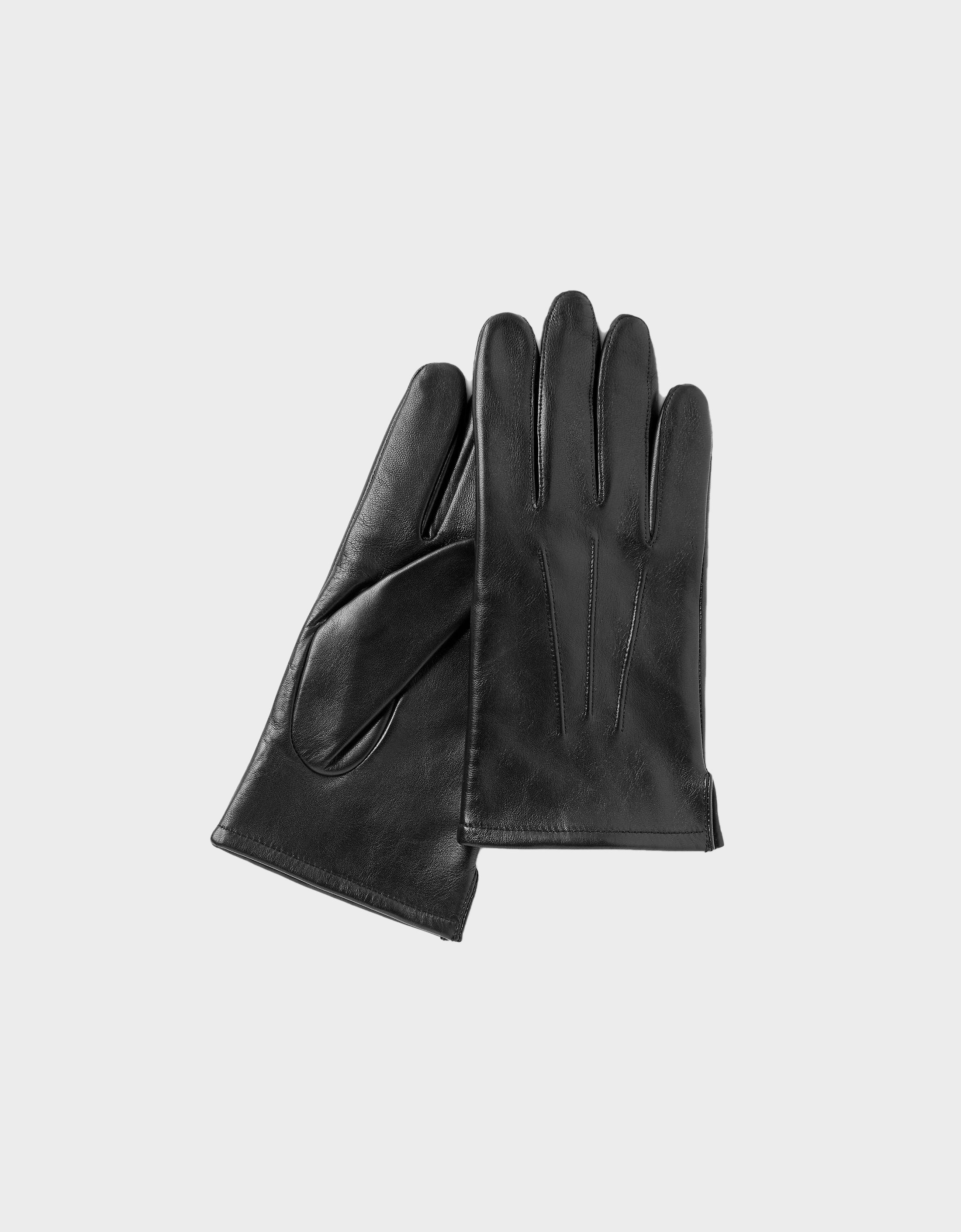 Leather-Lined Marc Touch Gloves | Black-thumbmail-1