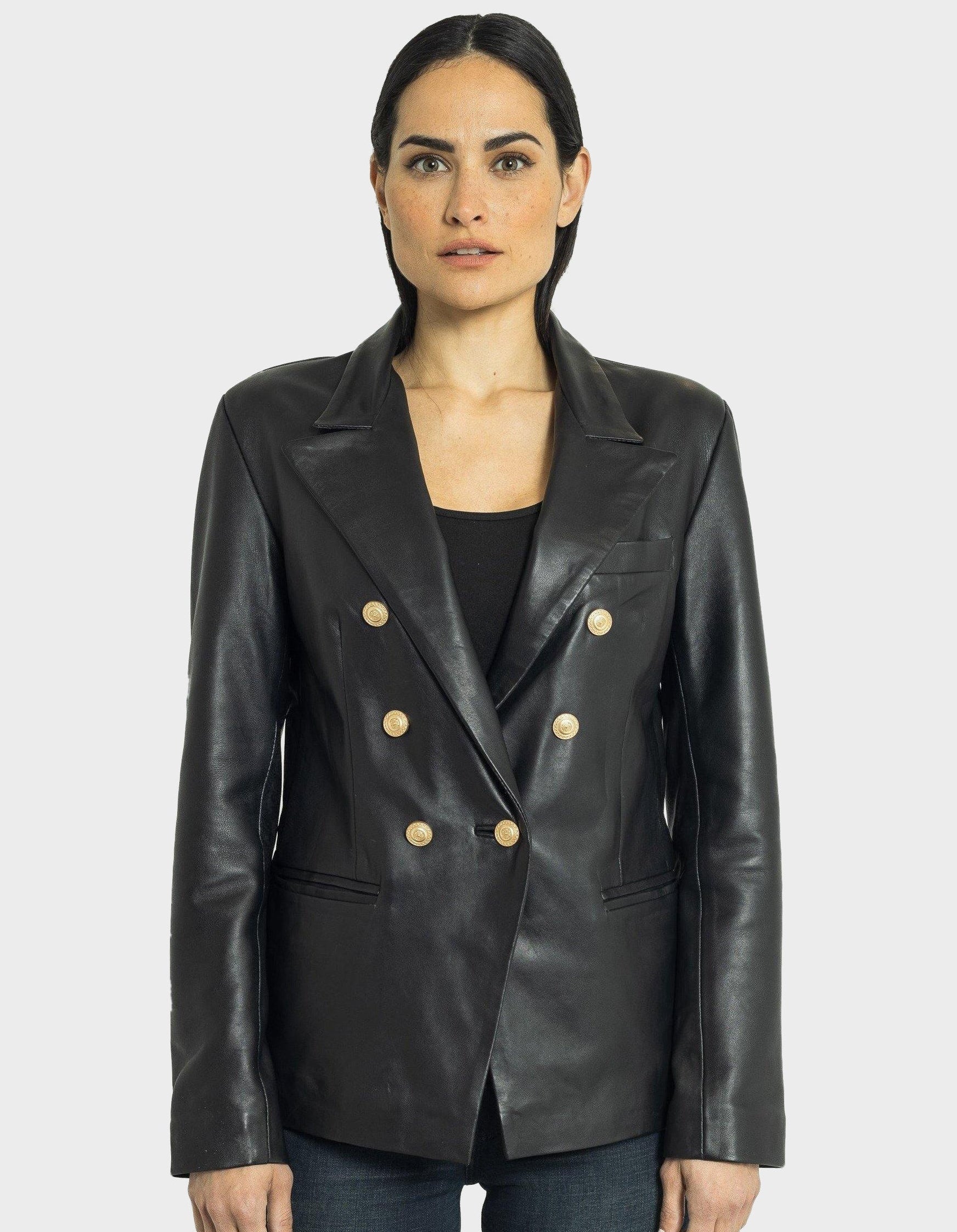 Francesca Leather Blazer-1