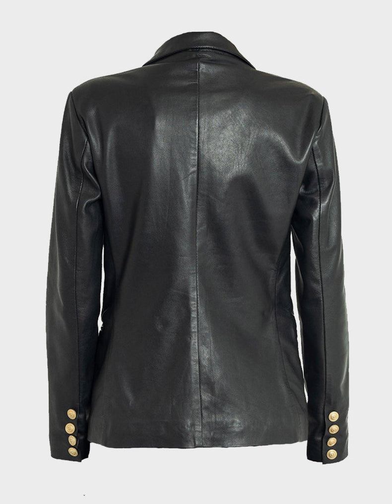 Francesca Leather Blazer-5