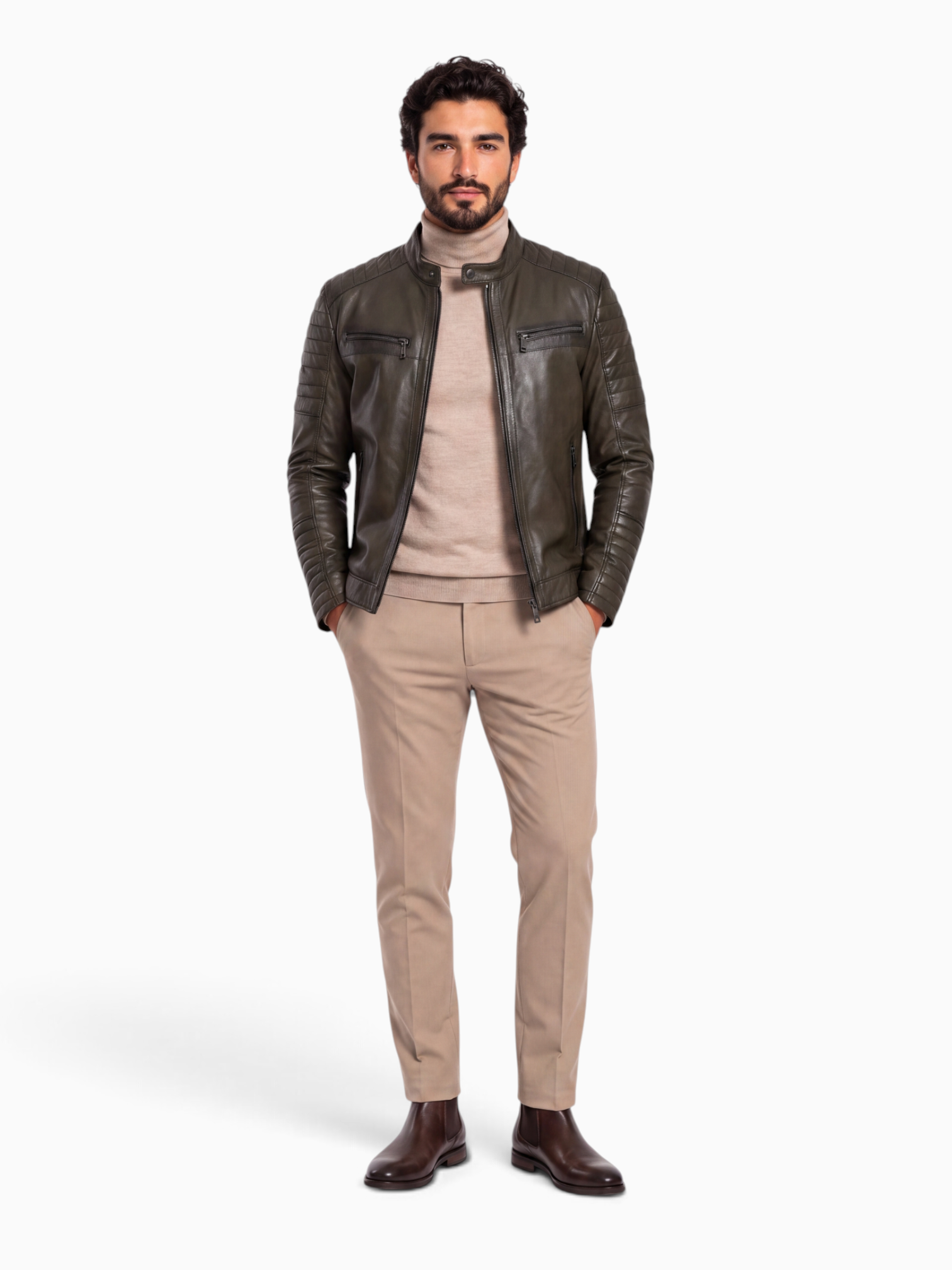 Kevin biker leather jacket