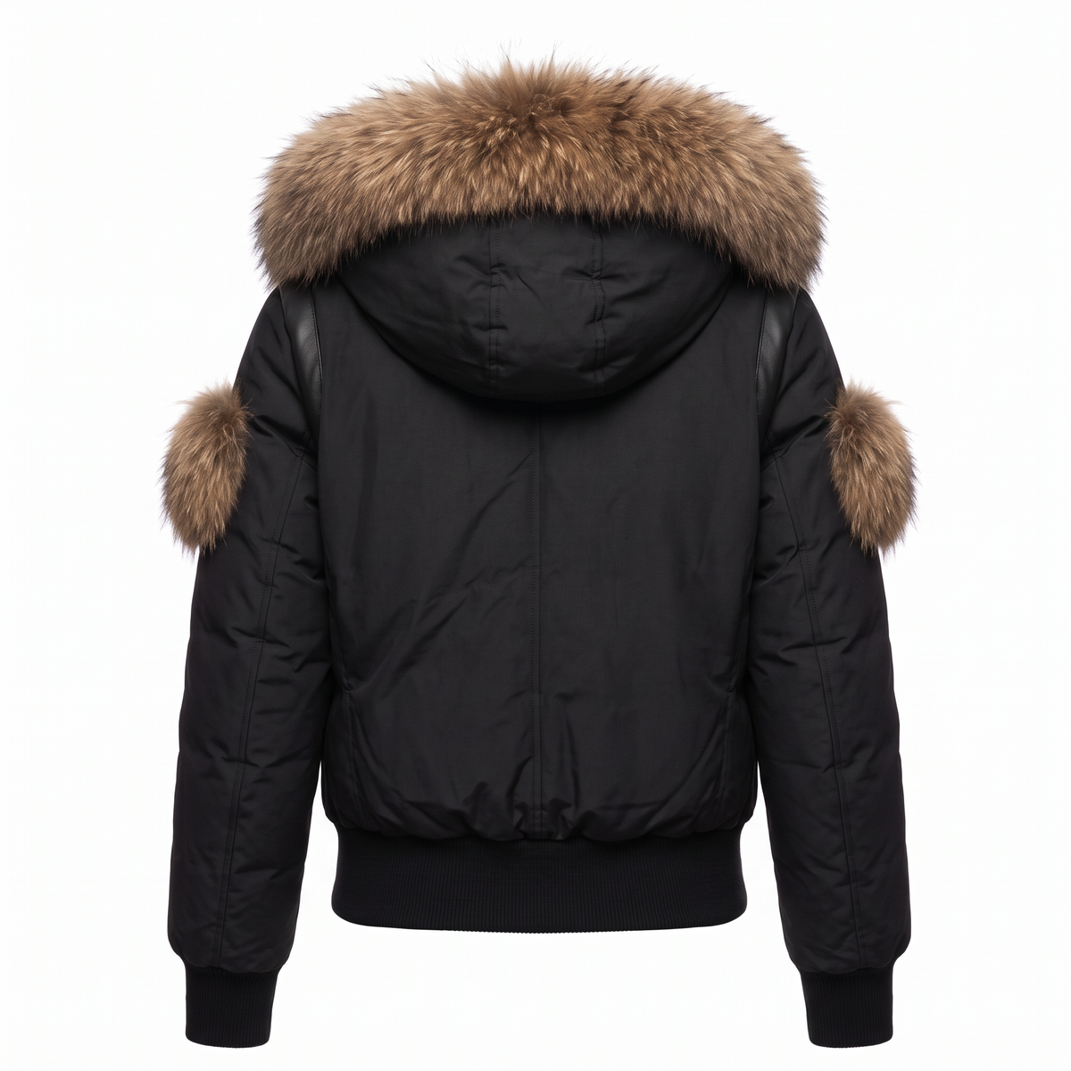 ARIA Natural Fox Fur Bomber Jacket-thumbmail-5