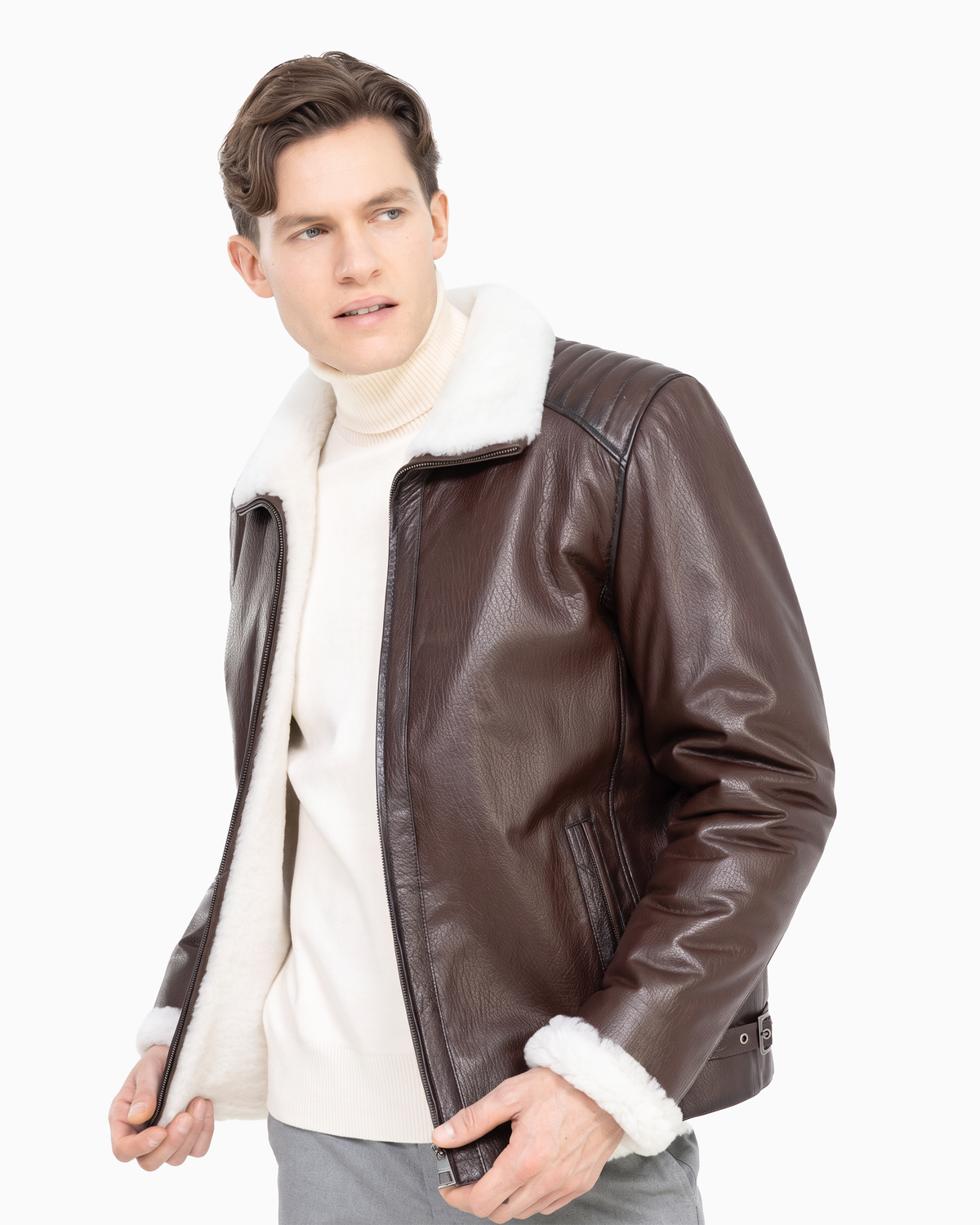 RAFA MEN'S  GENUINE SHEARLING JACKET