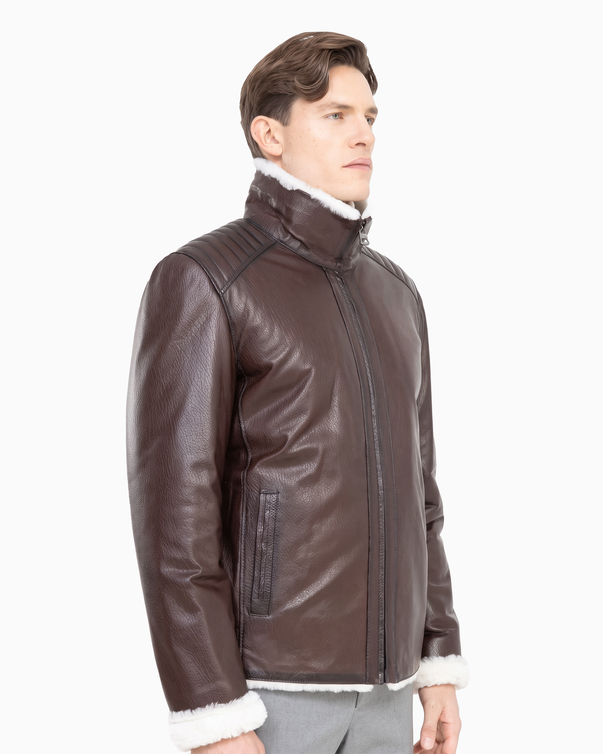 RAFA MEN'S  GENUINE SHEARLING JACKET